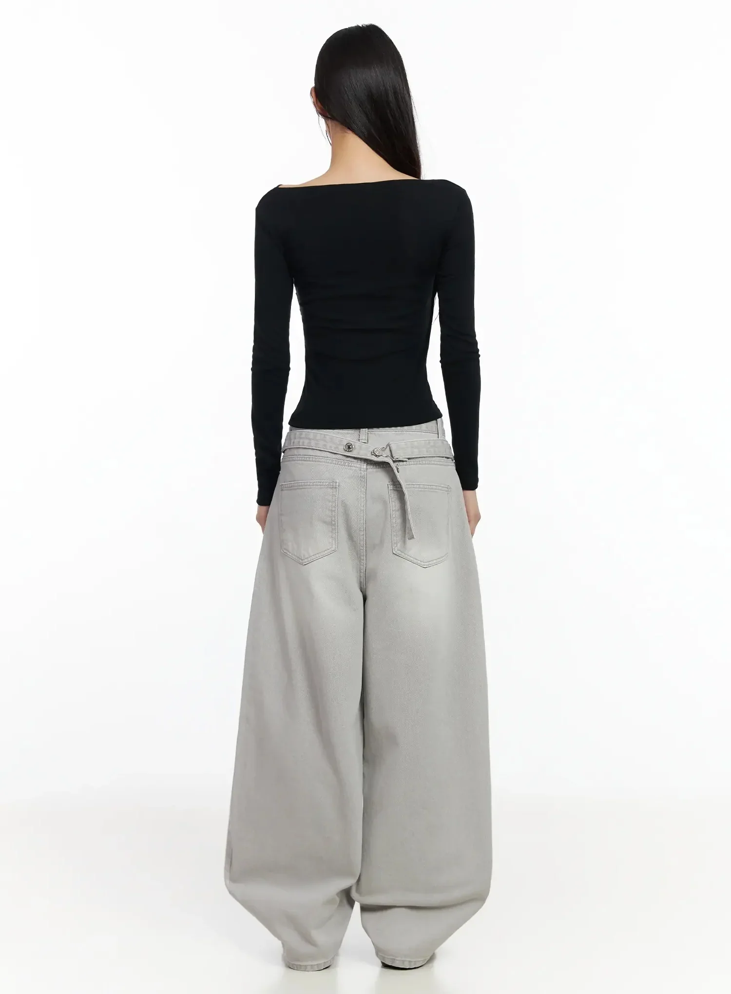 Draped V-Neck Long Sleeve Top IA508 - Image 12