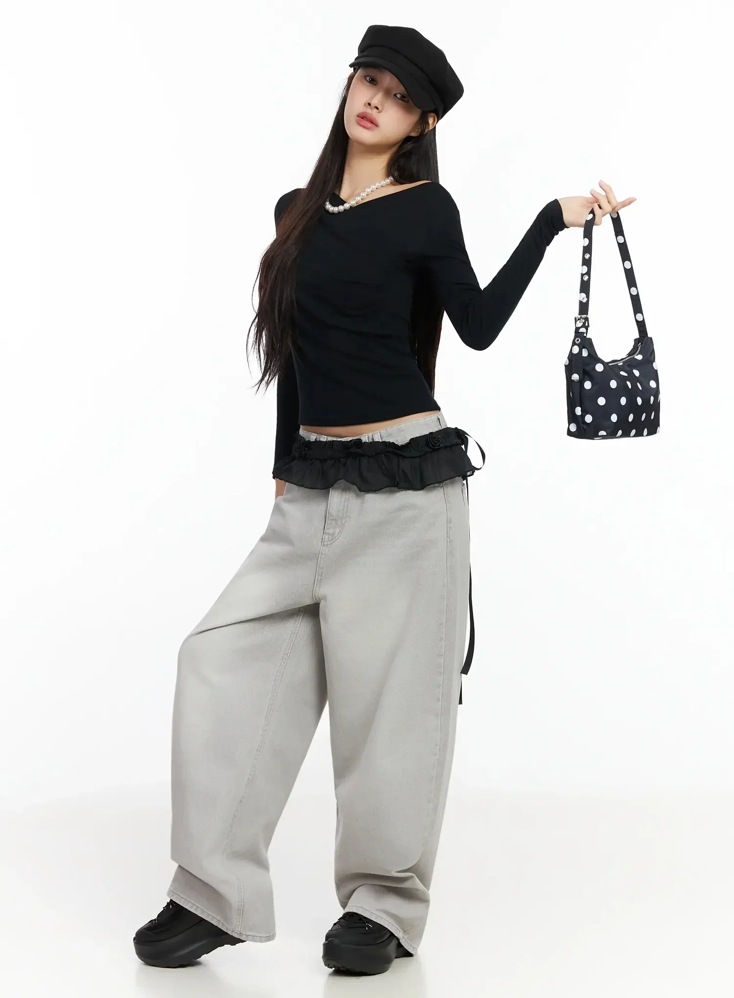 Draped V-Neck Long Sleeve Top IA508 - Image 13
