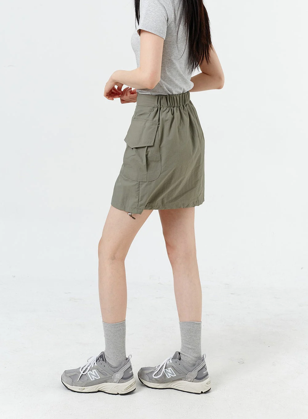 Drawstring Cargo Mini Skirt OM317 - Image 4