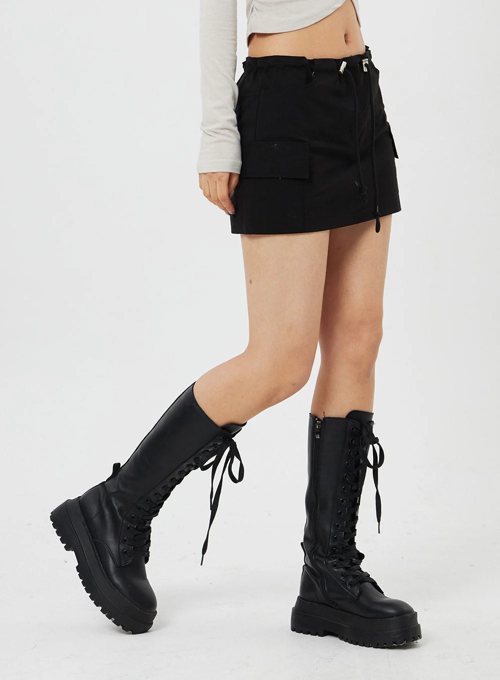 Drawstring Mini Skirt CF314 - Image 5