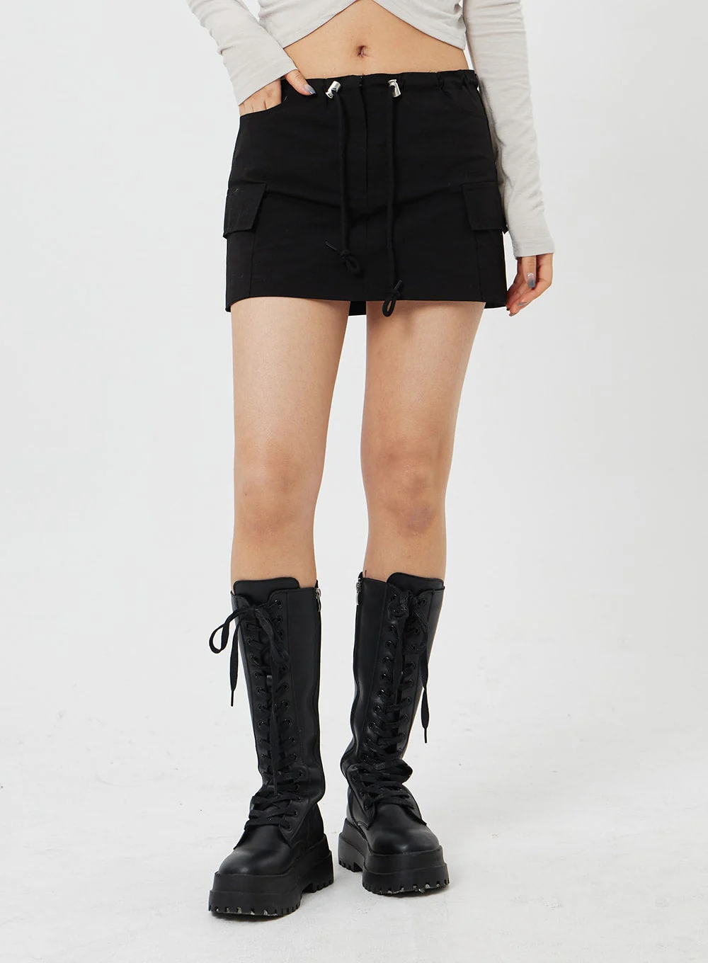 Drawstring Mini Skirt CF314 - Image 9