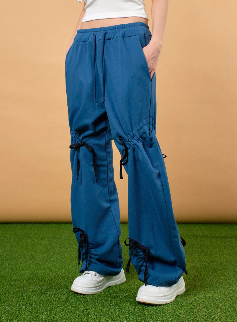 Drawstring Ribbon Detail Sweatpants IJ430 - Image 2