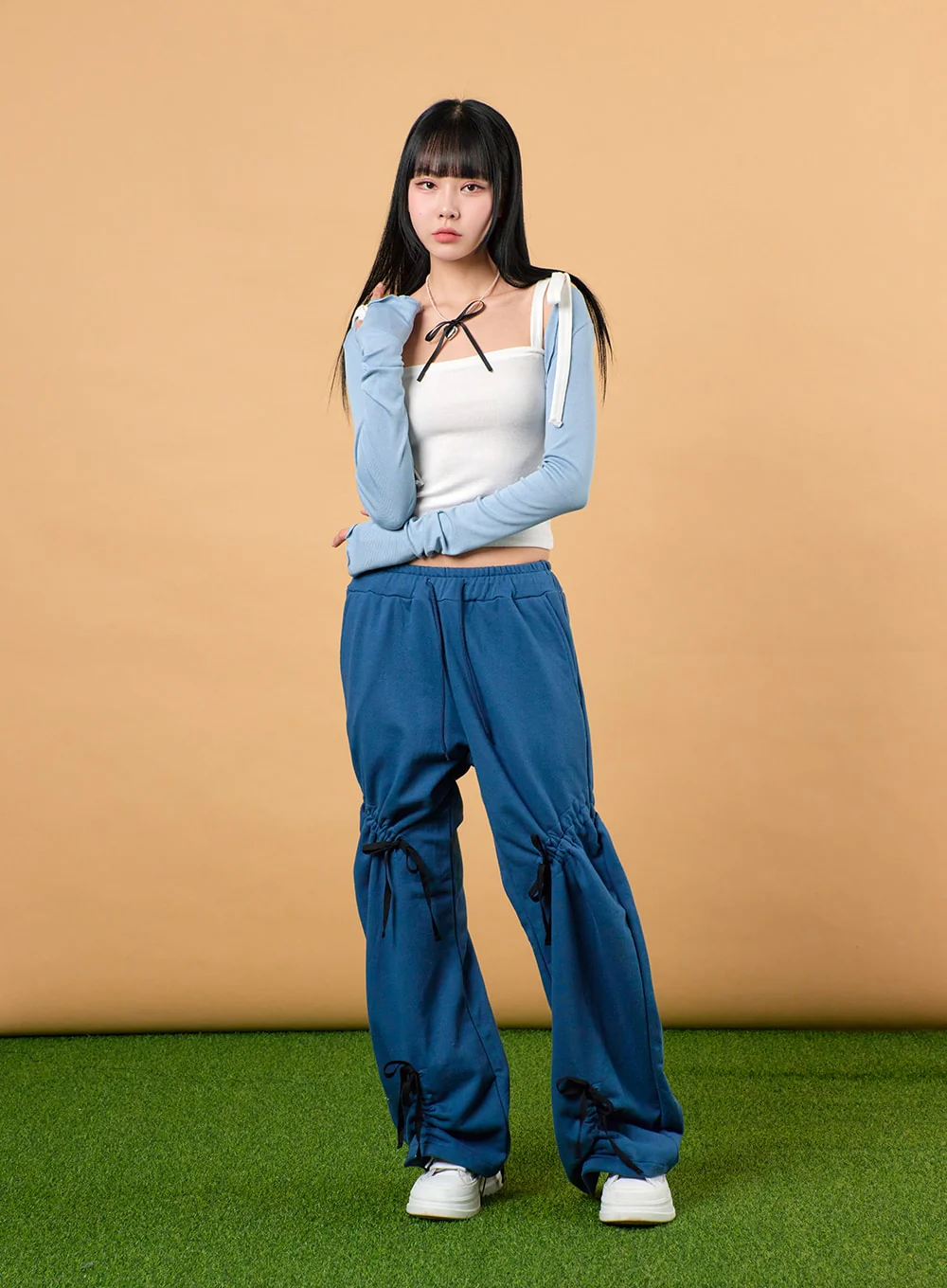 Drawstring Ribbon Detail Sweatpants IJ430 - Image 6