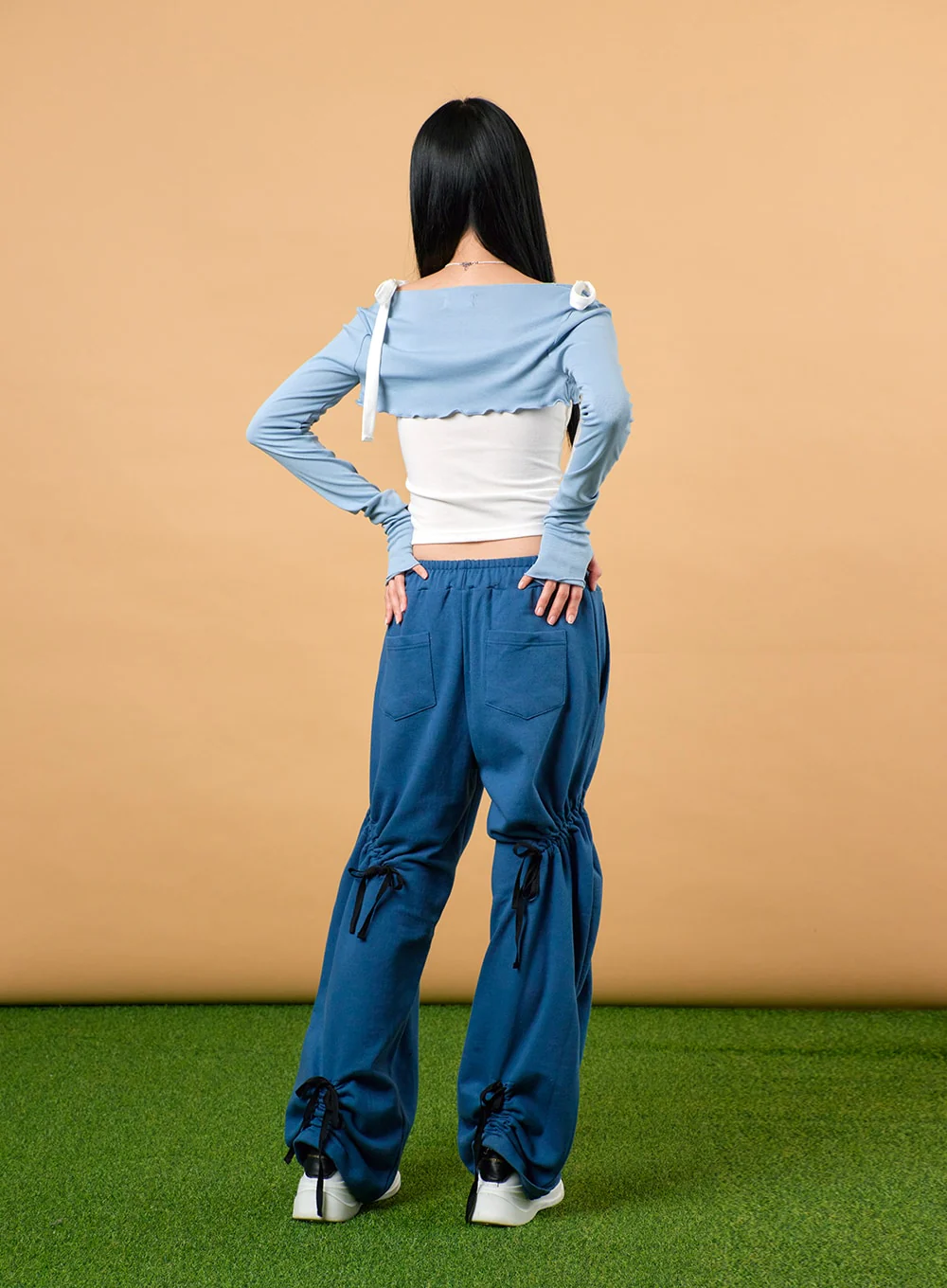 Drawstring Ribbon Detail Sweatpants IJ430 - Image 7