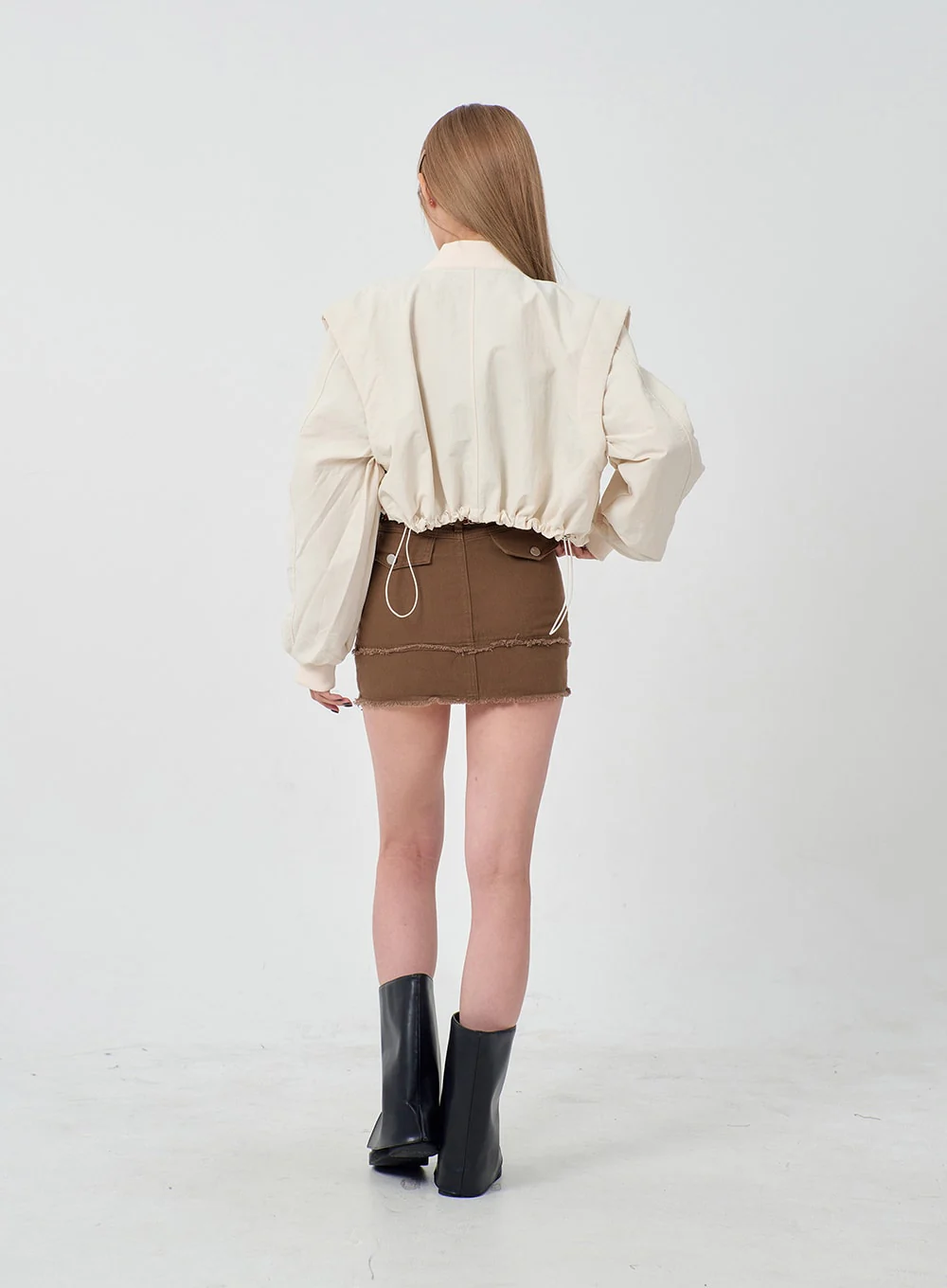 Drawstring Waist Cropped Jacket BD23 - Image 12