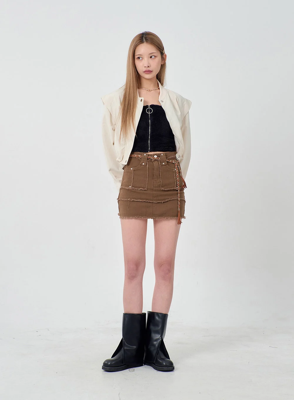 Drawstring Waist Cropped Jacket BD23 - Image 13
