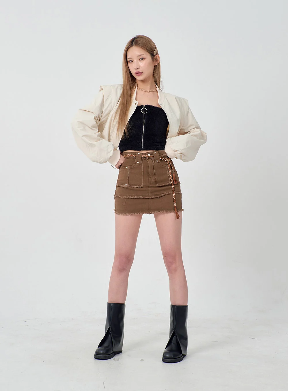Drawstring Waist Cropped Jacket BD23 - Image 14