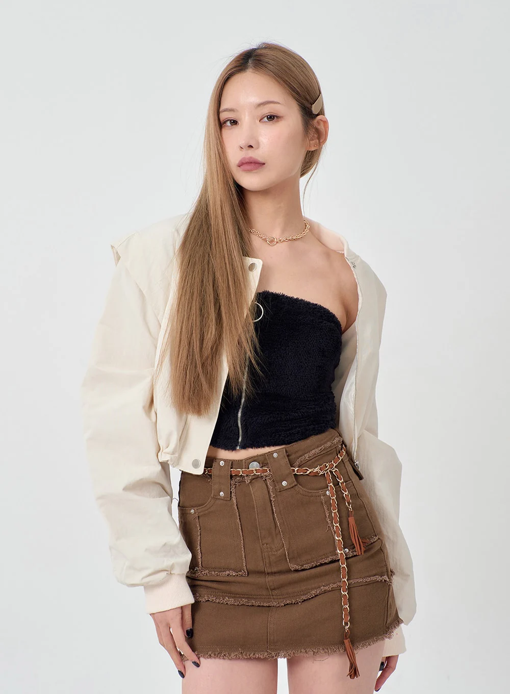 Drawstring Waist Cropped Jacket BD23 - Image 6