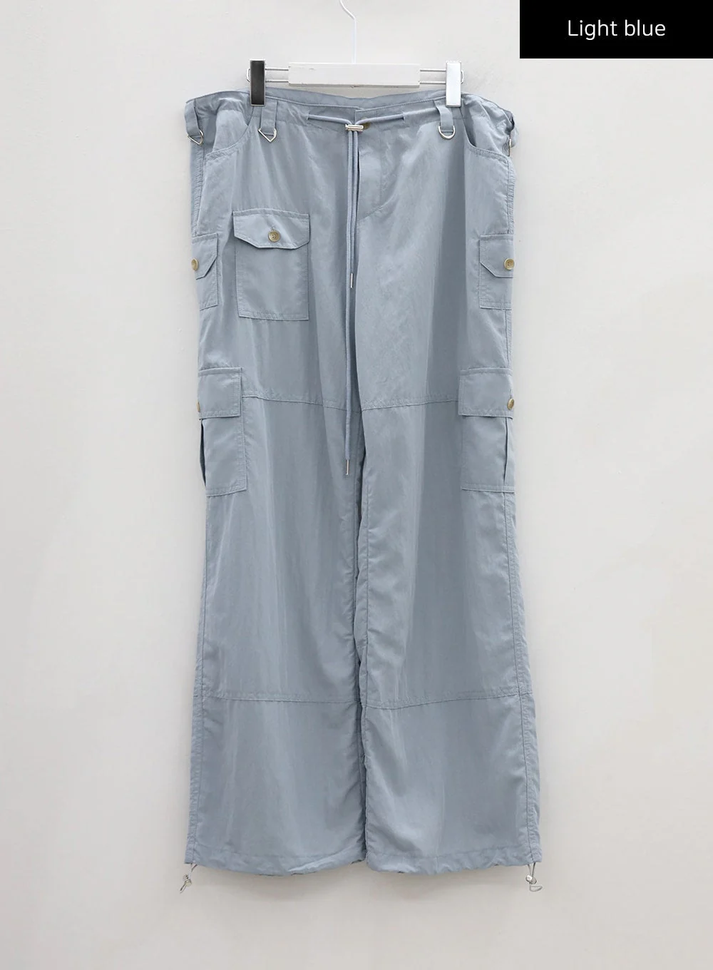 Drawstring Waist Wide Cargo Pants CU13 - Image 19