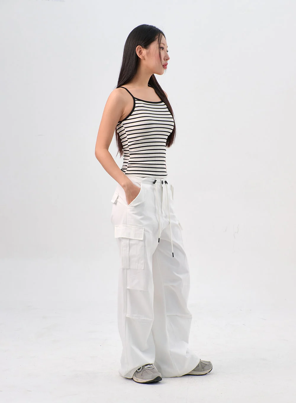 Drawstring Wide Pants IL310 - Image 4