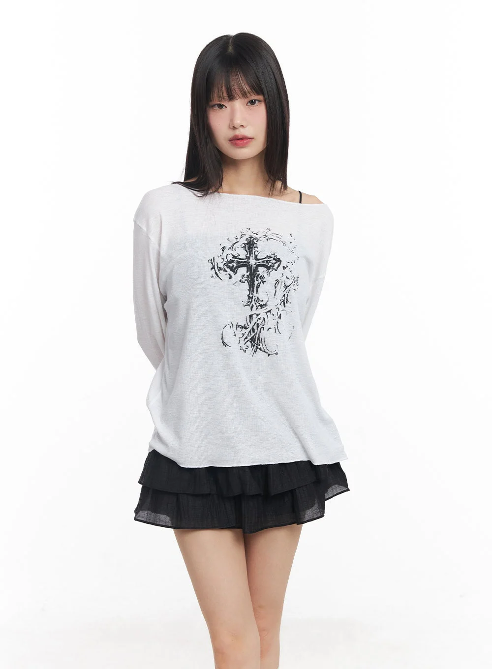 Dreamy Semi-Sheer Graphic Long Sleeve CY514 - Image 2