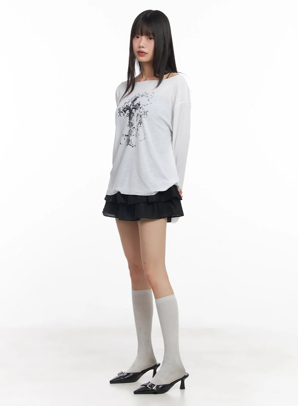 Dreamy Semi-Sheer Graphic Long Sleeve CY514 - Image 6