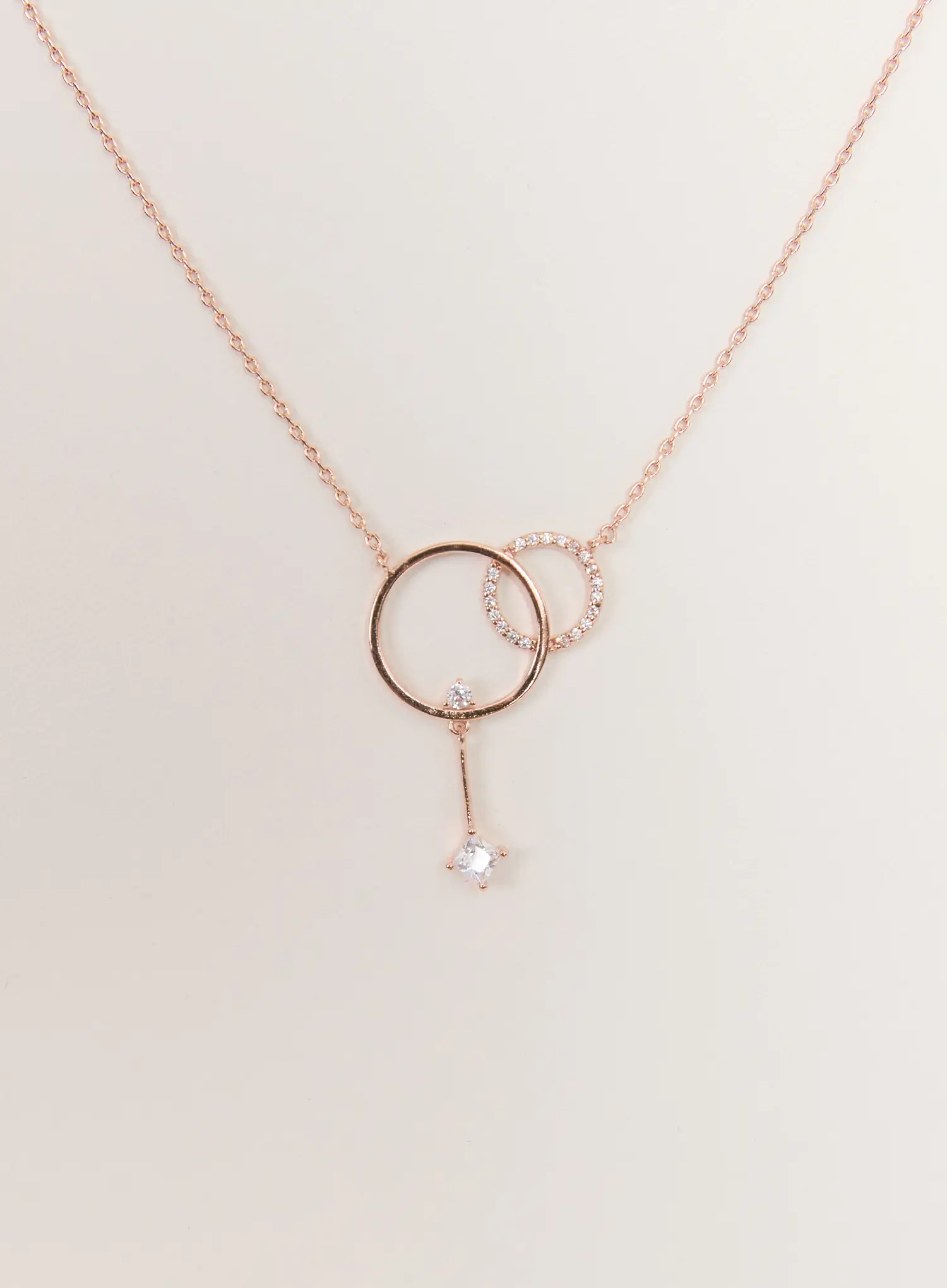 Duo Halo Link Necklace IS517 - Image 6