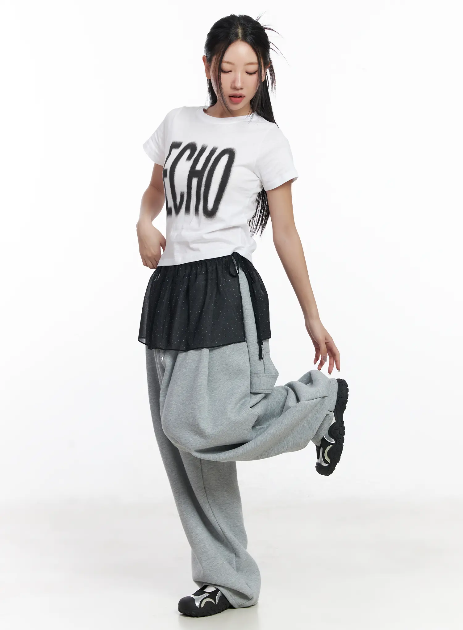 Echo Lettering Crop Tee CJ530 - Image 2
