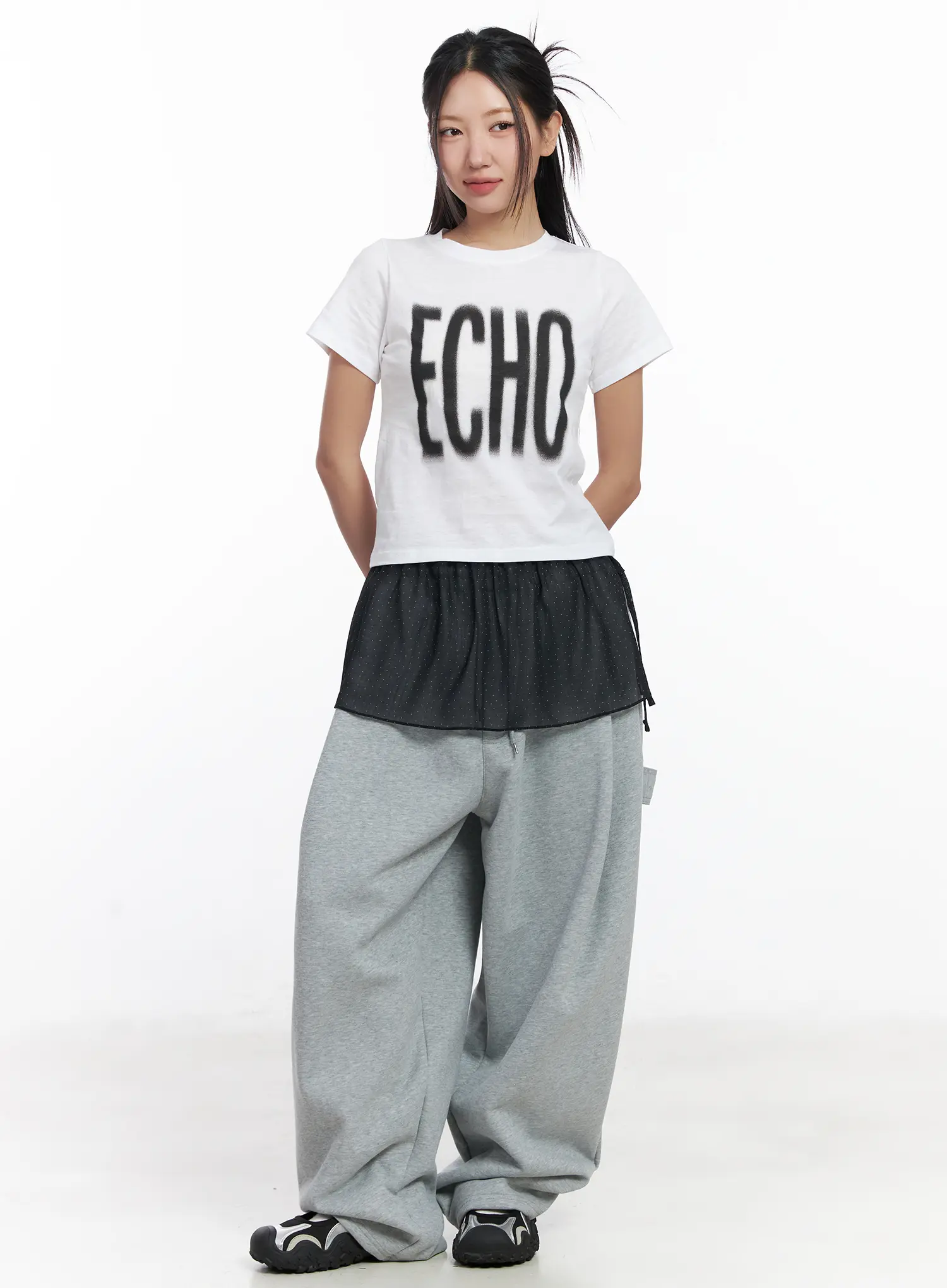 Echo Lettering Crop Tee CJ530 - Image 4