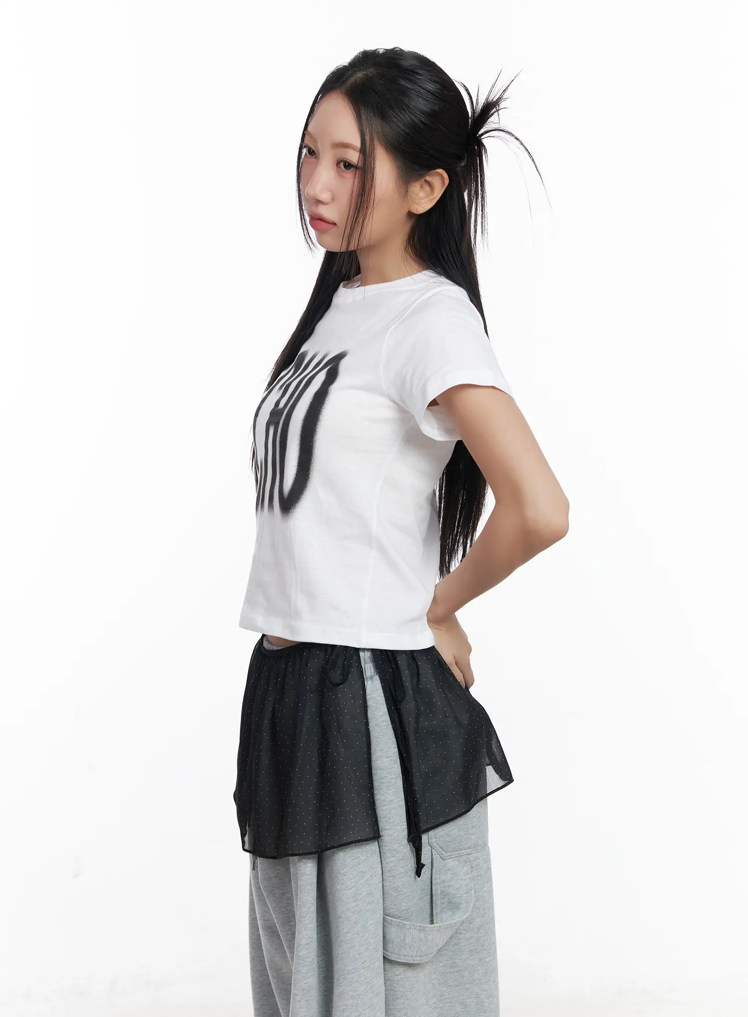 Echo Lettering Crop Tee CJ530 - Image 5