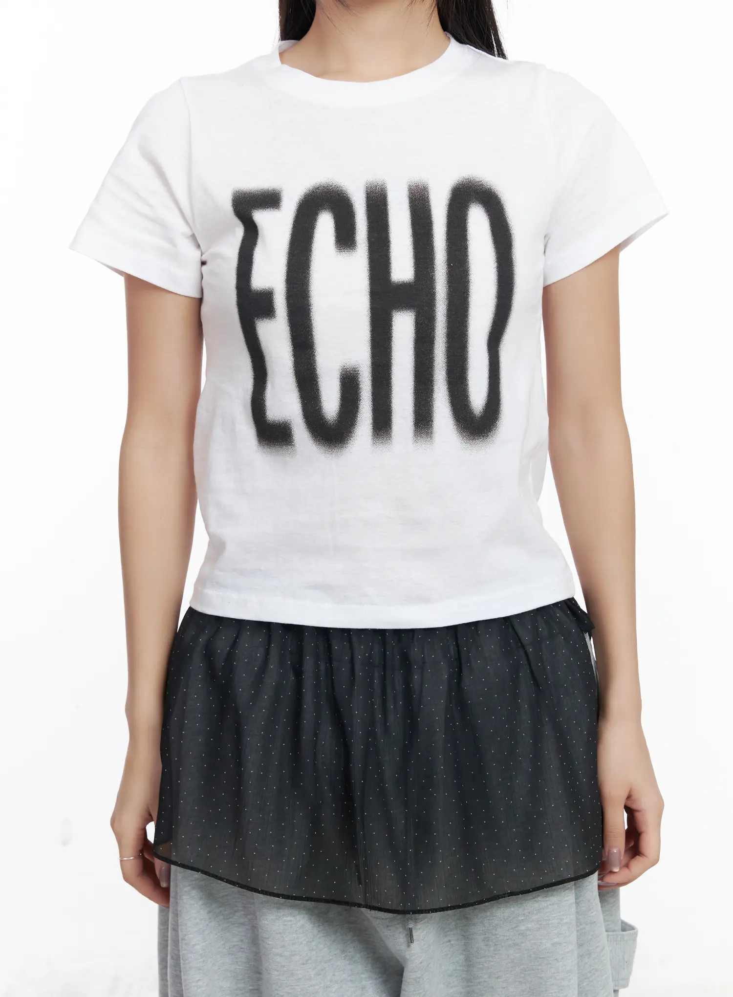 Echo Lettering Crop Tee CJ530 - Image 7