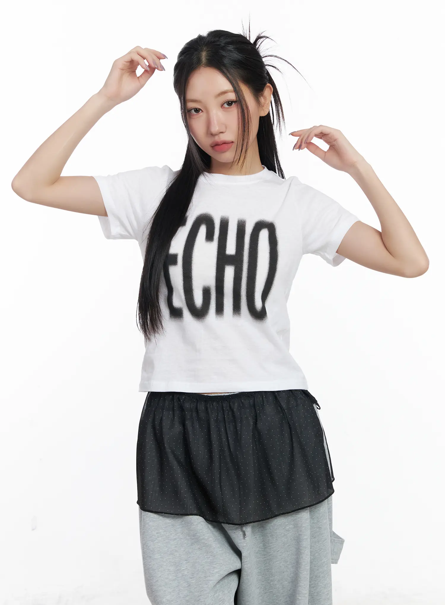 Echo Lettering Crop Tee CJ530 - Image 8
