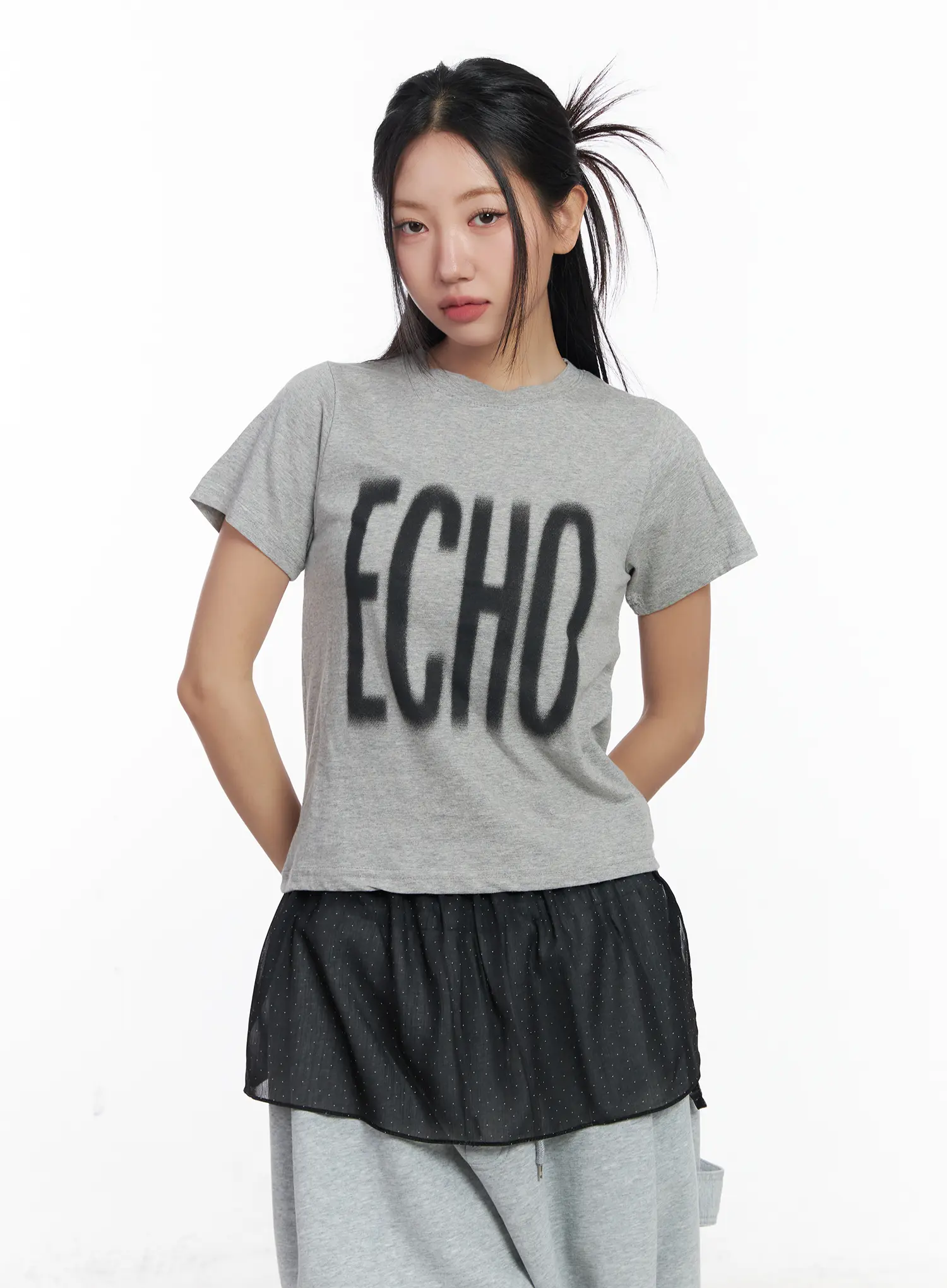 Echo Lettering Crop Tee CJ530 - Image 9