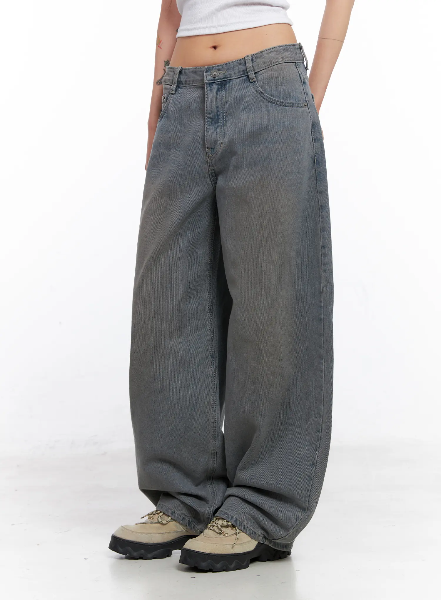 Elaina Vintage-Washed Baggy Jeans CC1809 - Image 4