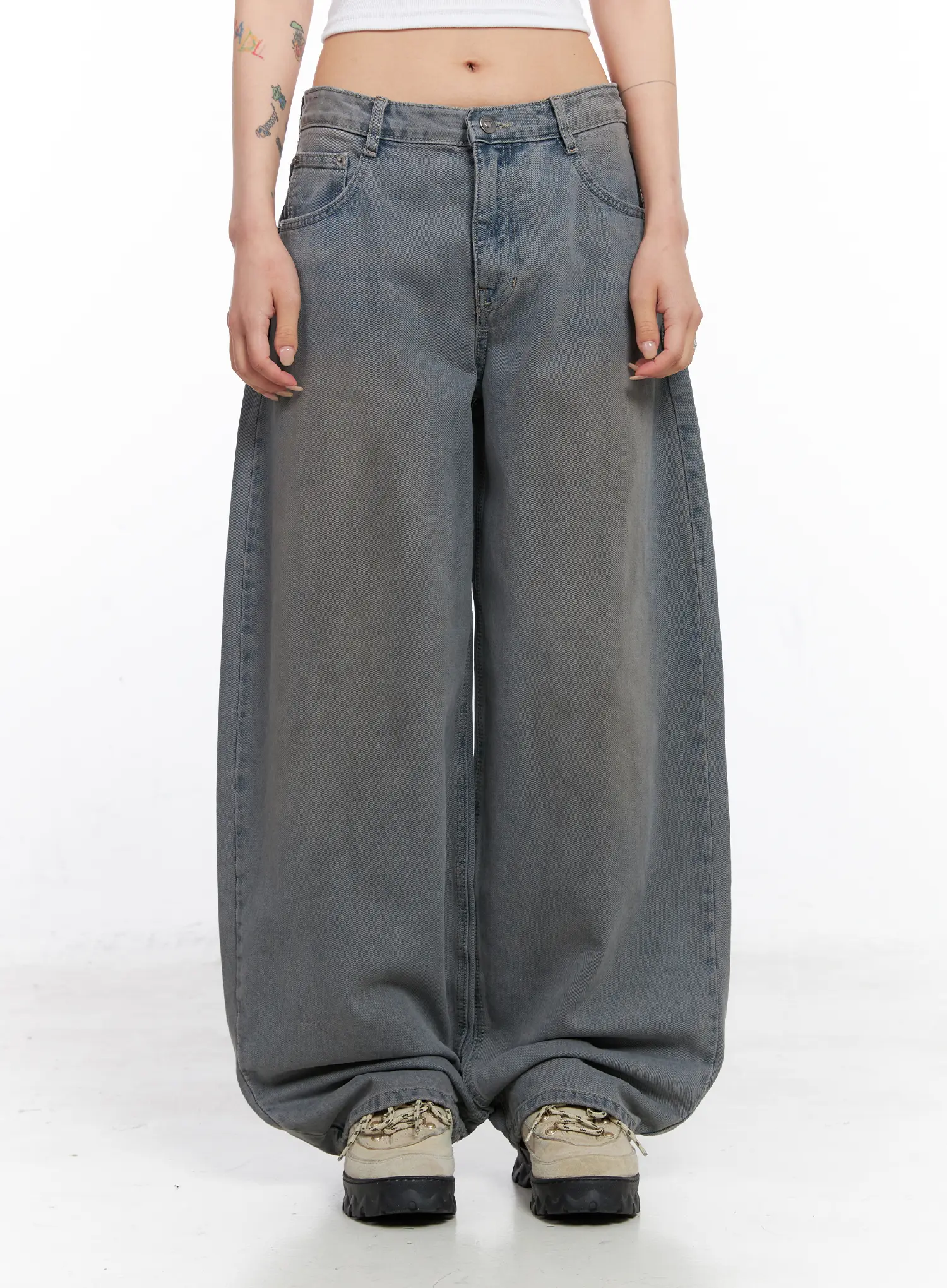 Elaina Vintage-Washed Baggy Jeans CC1809 - Image 8