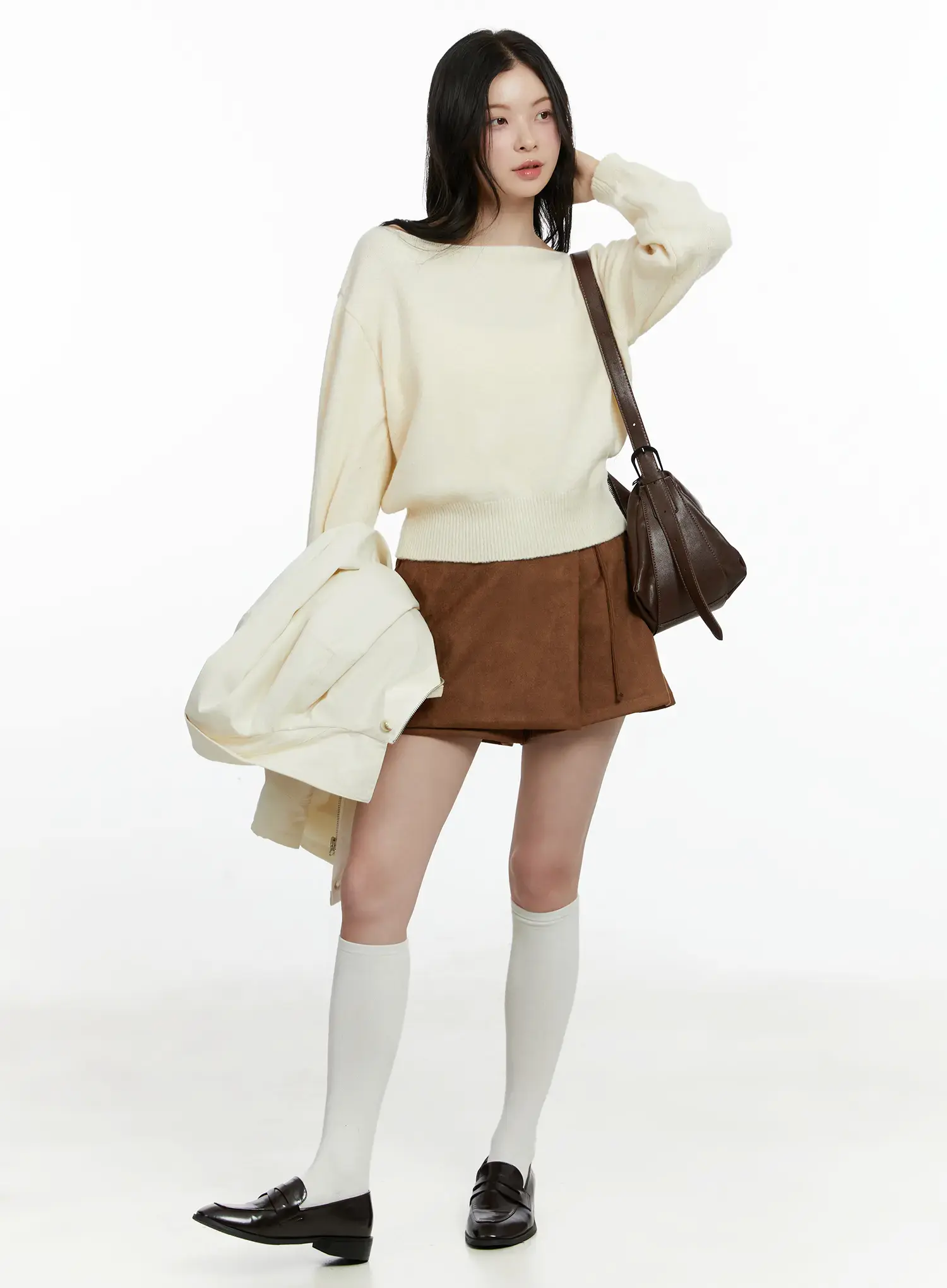 Elegant Boat Neck Knit Sweater F502 - Image 3