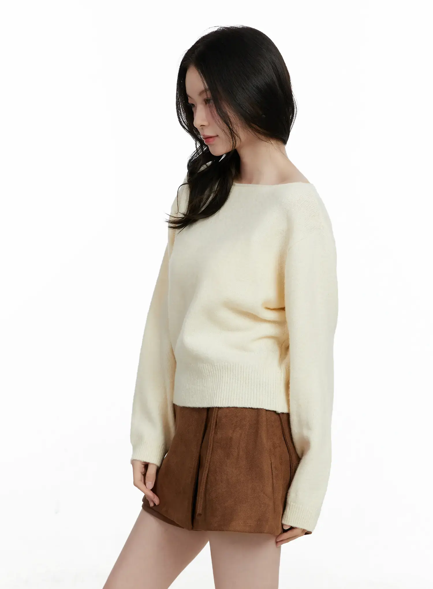 Elegant Boat Neck Knit Sweater F502 - Image 5