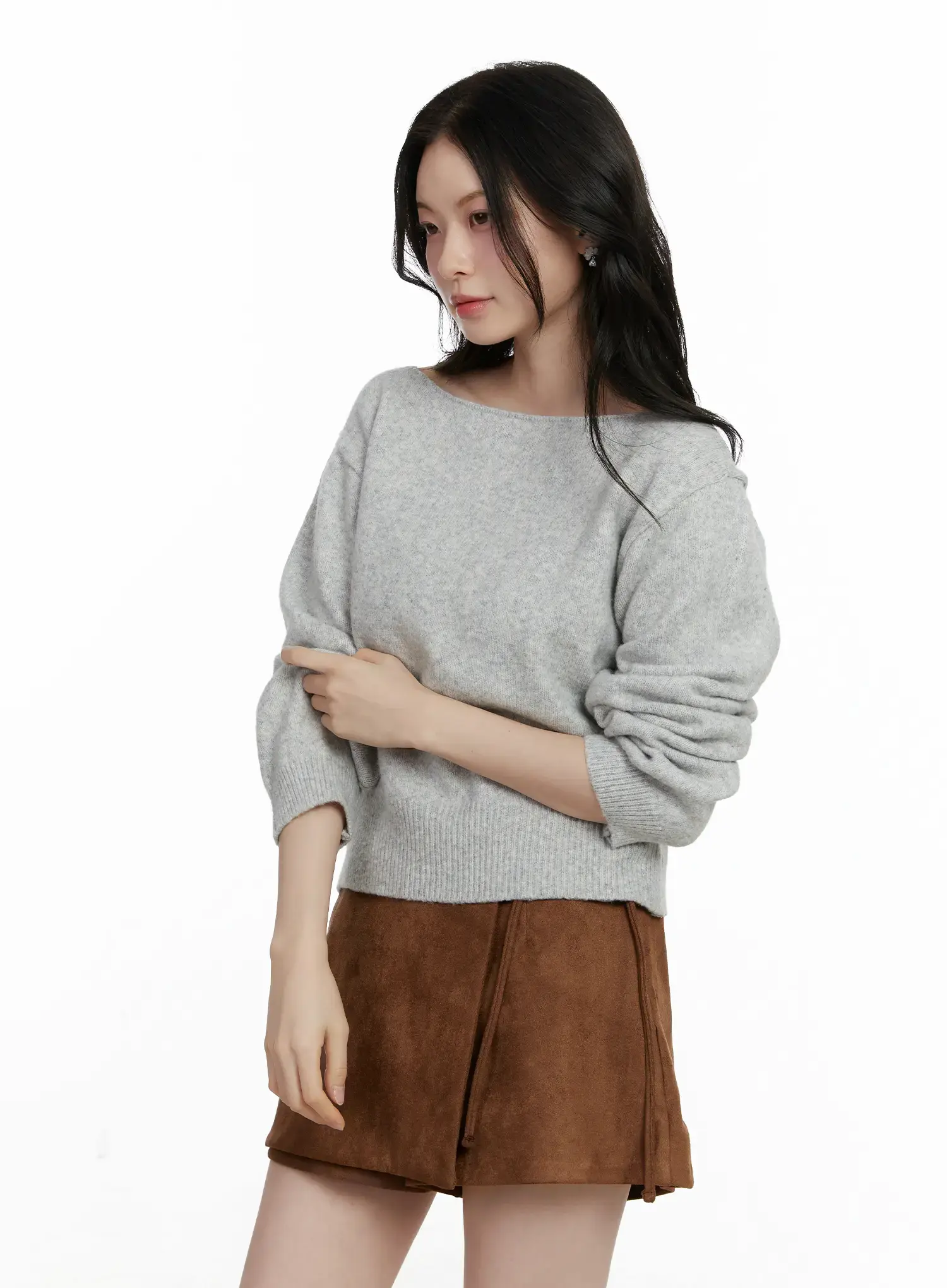 Elegant Boat Neck Knit Sweater F502 - Image 6