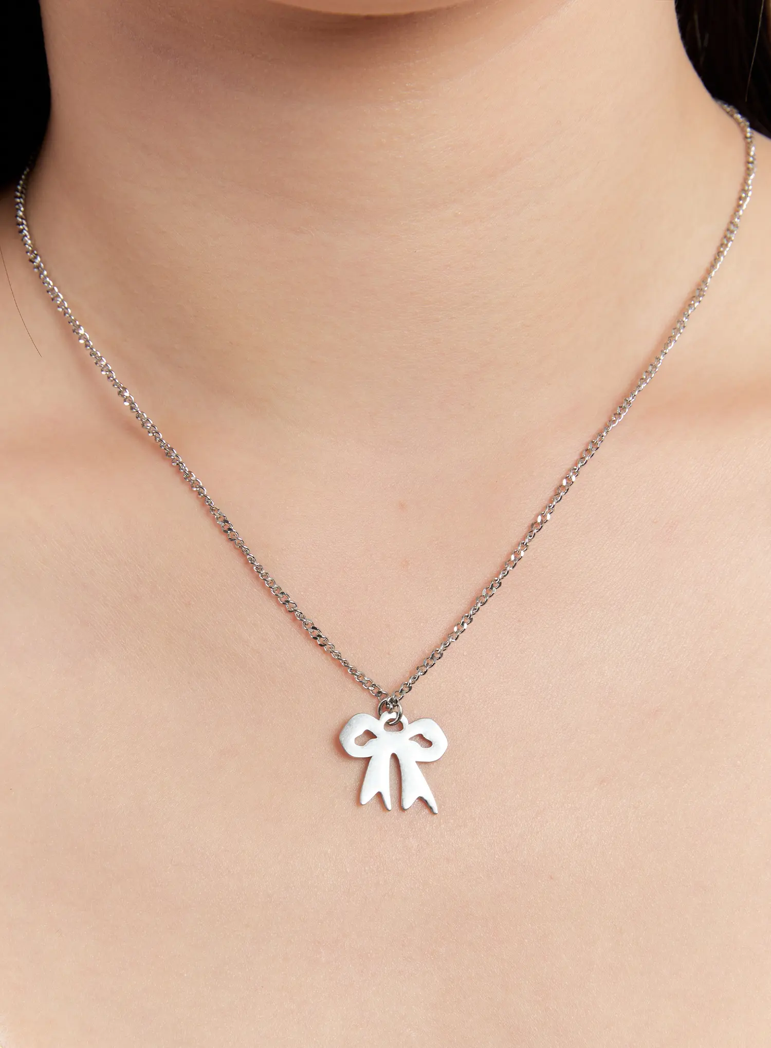 Elegant Bow Pendant Necklace IN528 - Image 2