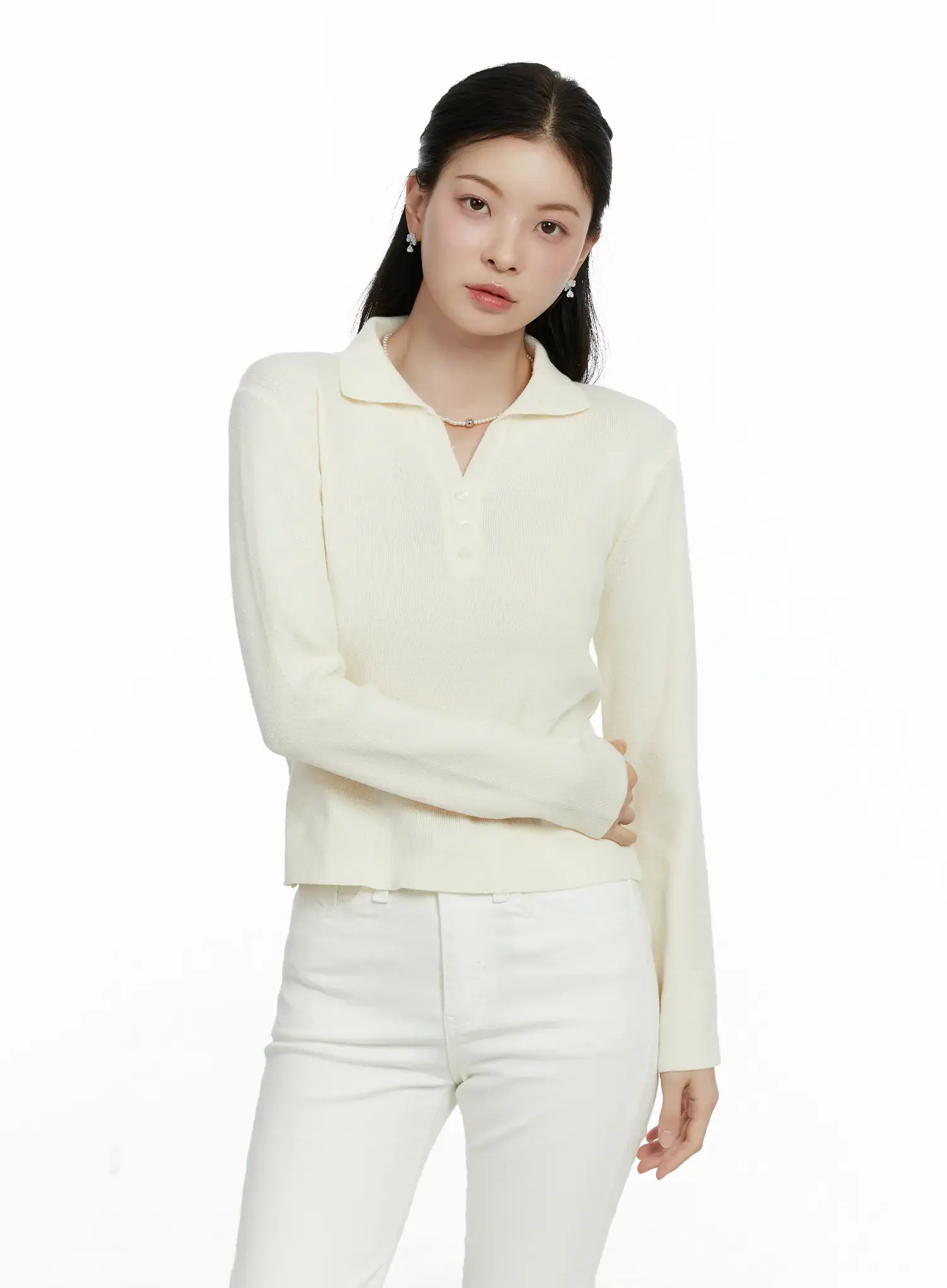 Elegant Collar Knit Top F502 - Image 10