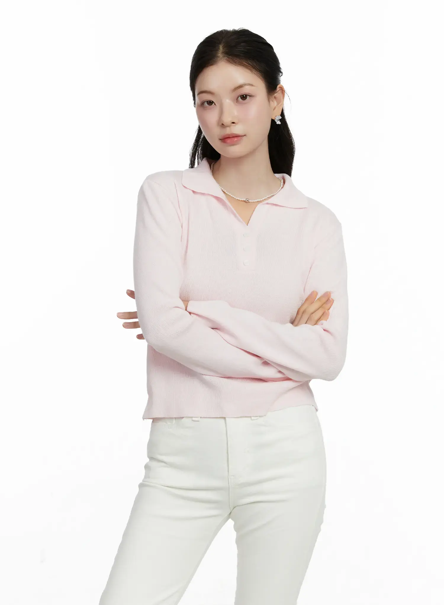 Elegant Collar Knit Top F502 - Image 4