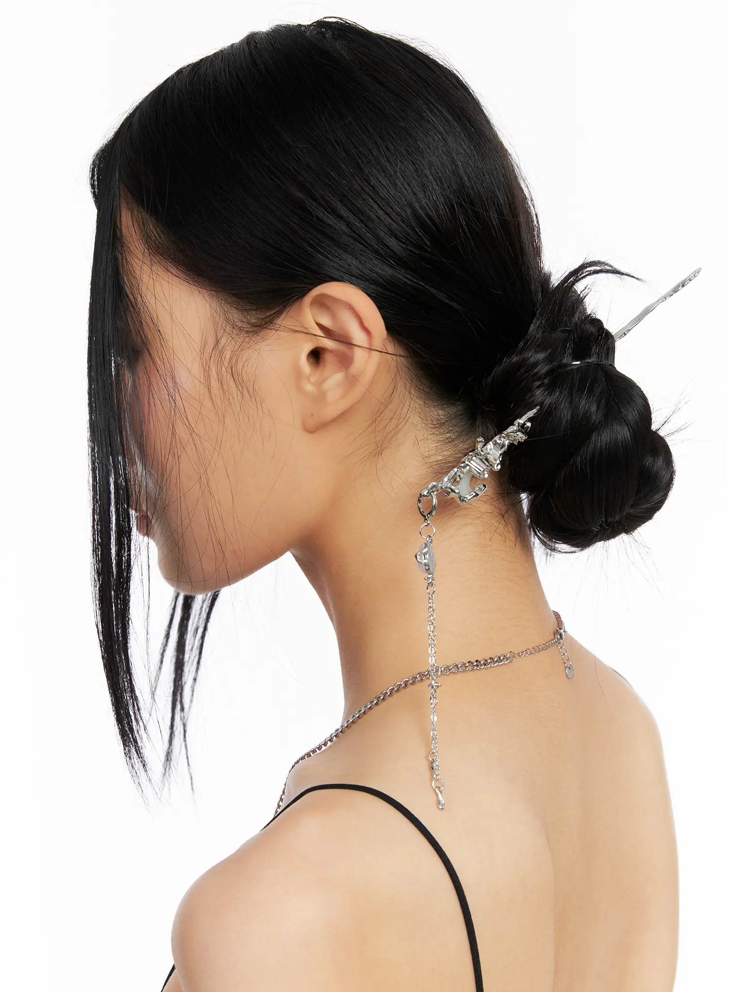 Elegant Crescent Moon Charm Hair Stick CS511 - Image 5