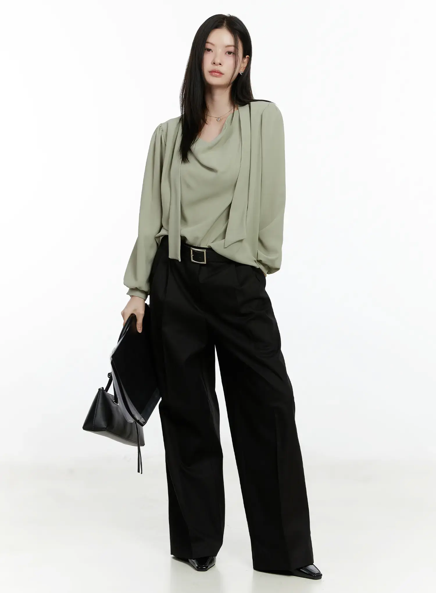 Elegant Draped Long Sleeve Blouse F502 - Image 7