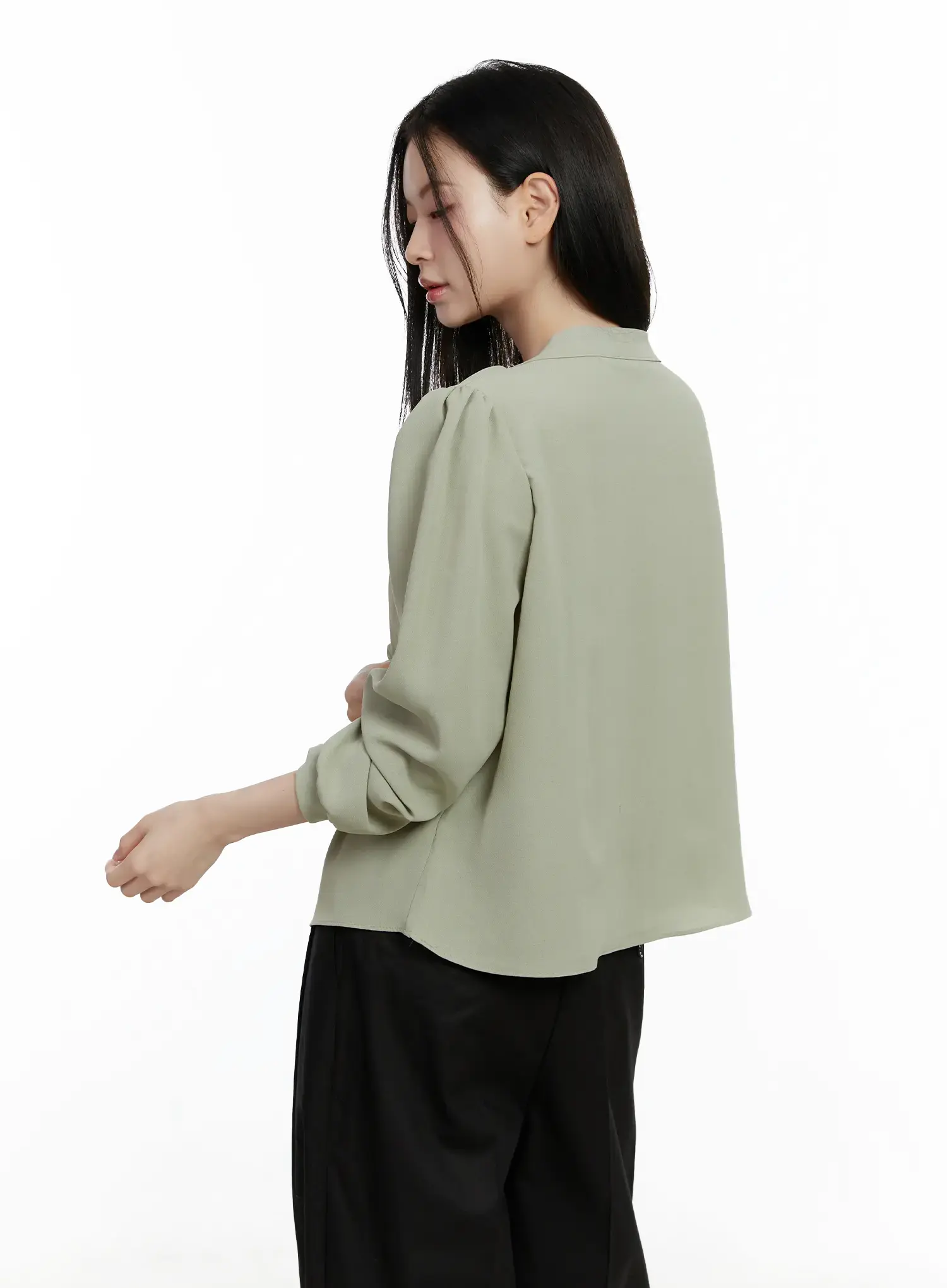 Elegant Draped Long Sleeve Blouse F502 - Image 9
