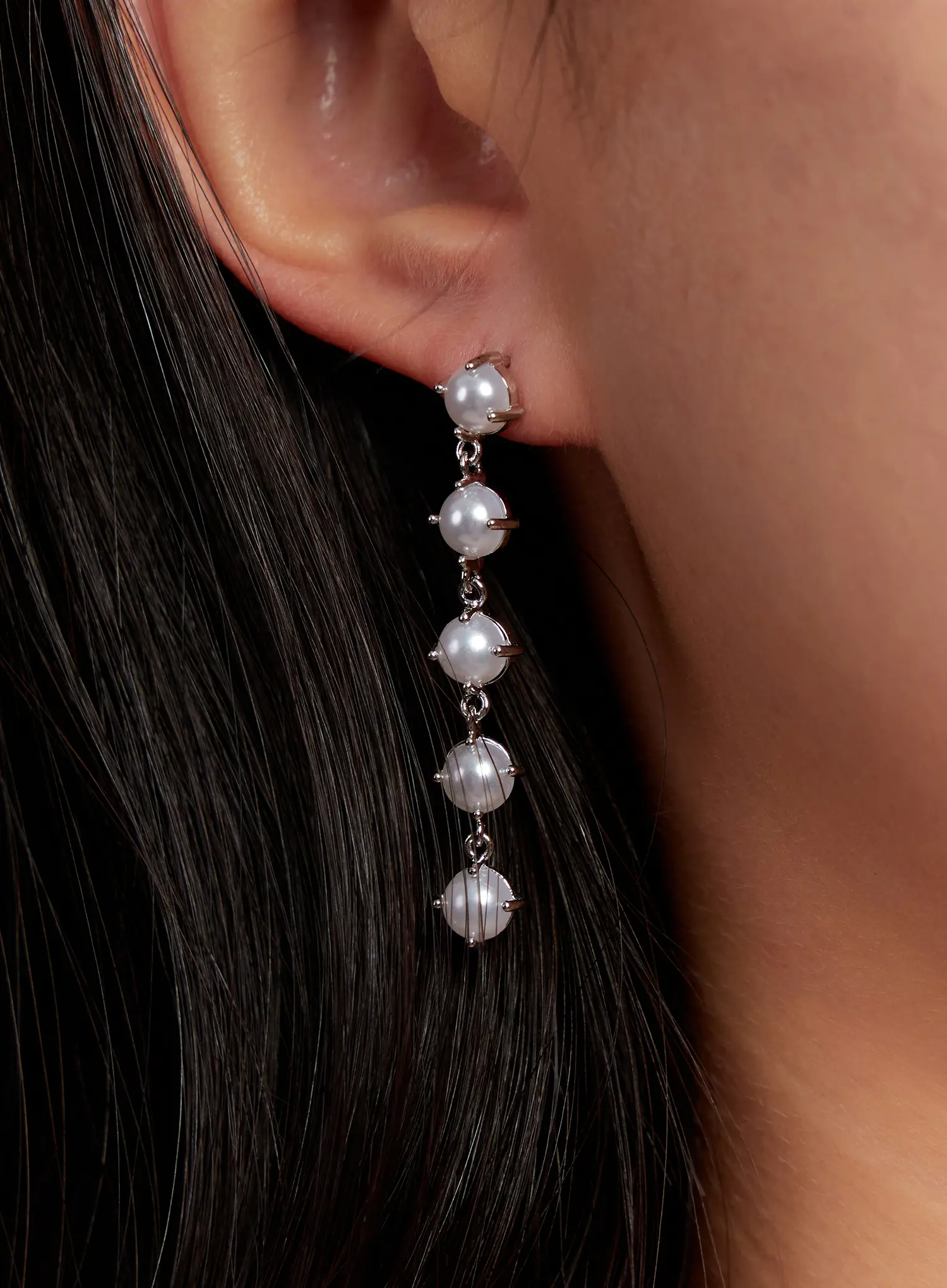 Elegant Faux Pearl Drop Earrings IO527 - Image 3