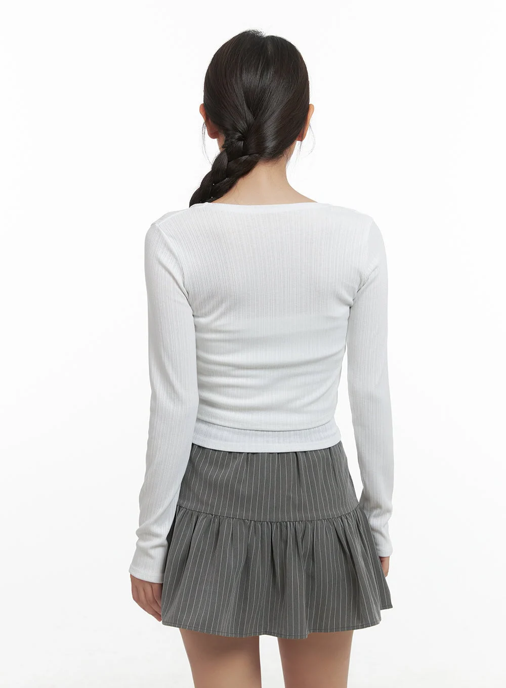 Elegant Lace Trim Crop Cardigan CO402 - Image 7