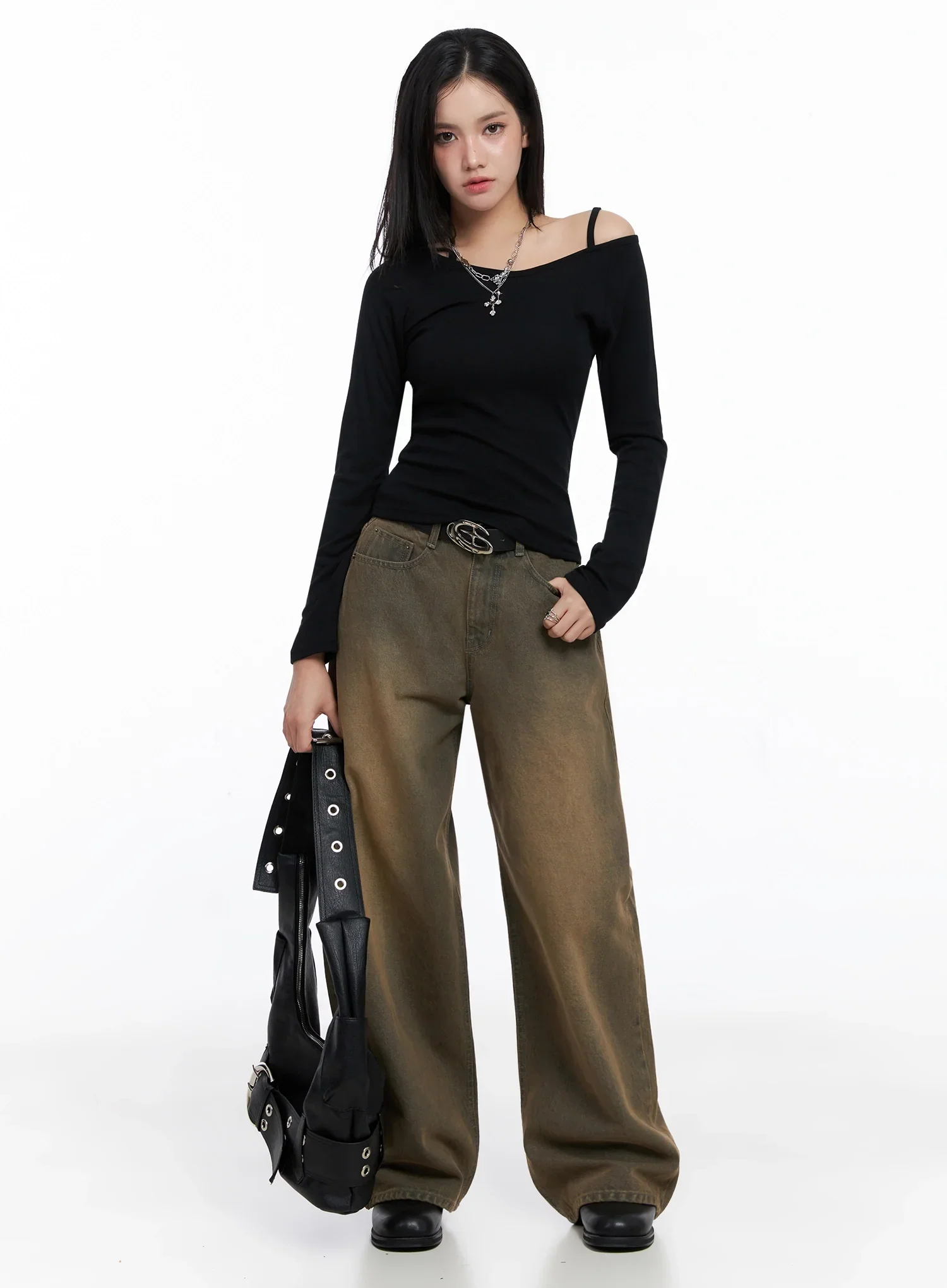 Elegant Long Sleeve Off-Shoulder Top IS525 - Image 2