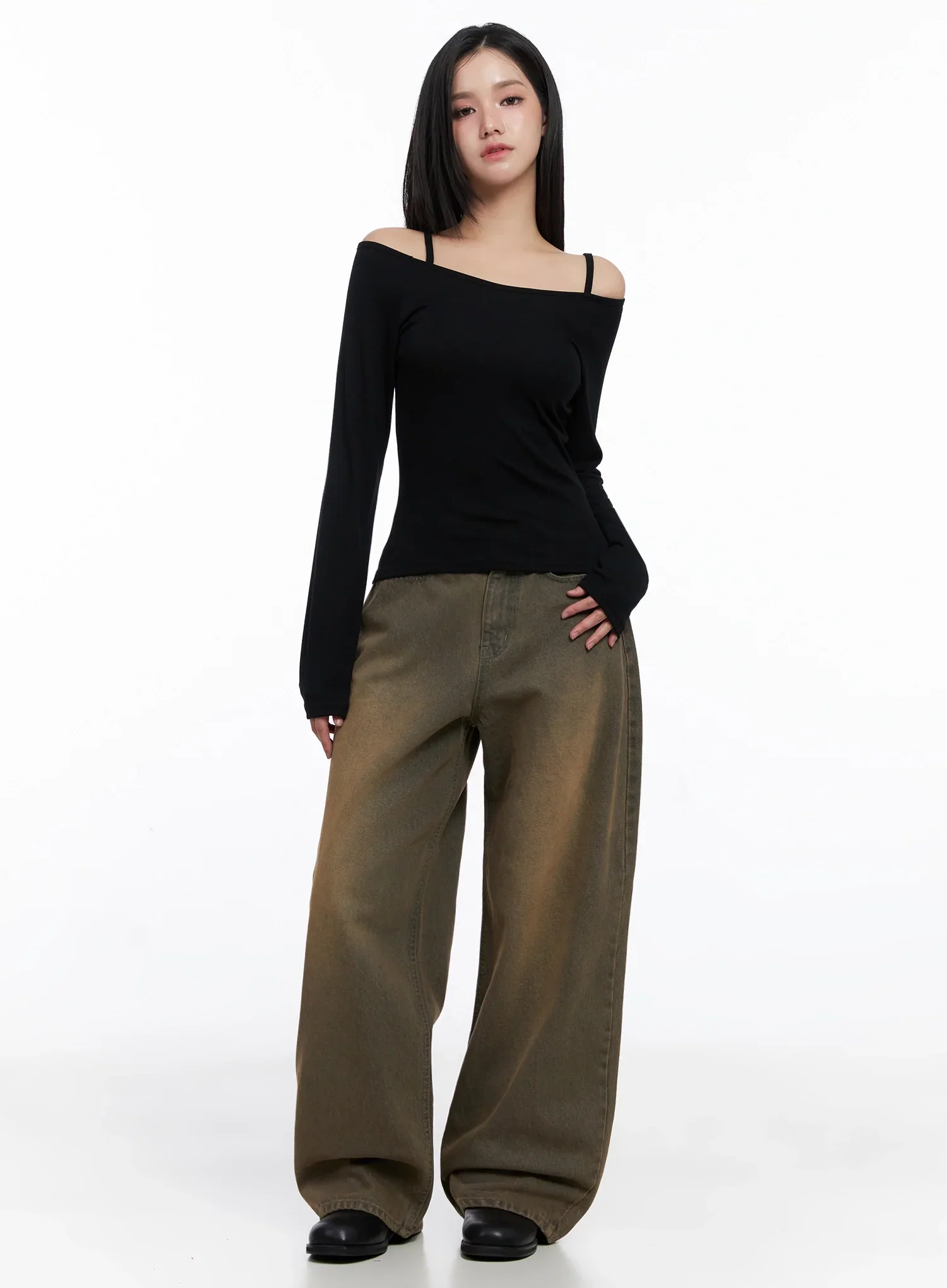 Elegant Long Sleeve Off-Shoulder Top IS525 - Image 7