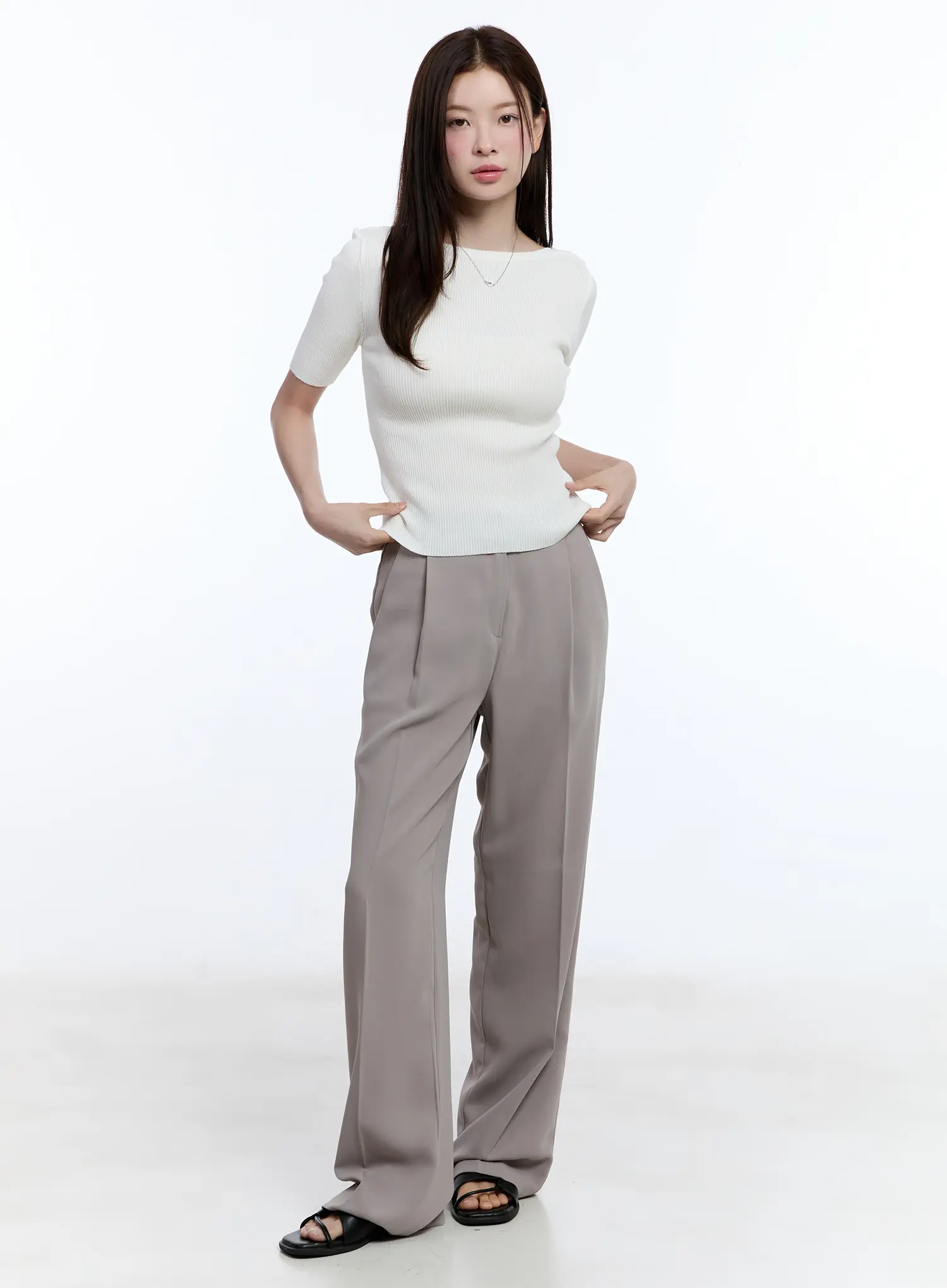 Elegant Pintuck Wide-Leg Pants CU513 - Image 3