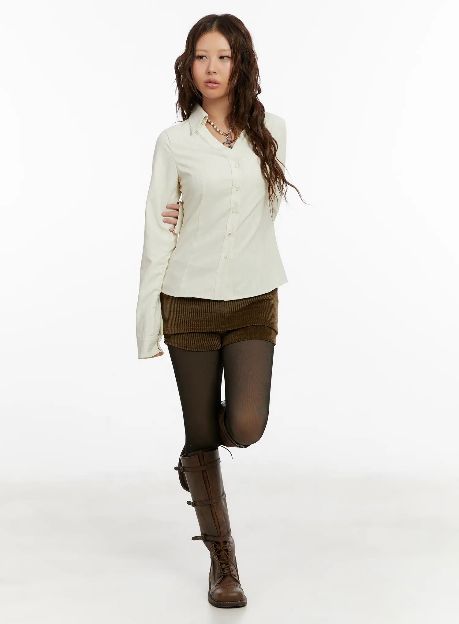 Elegant Striped V-Neck Blouse CD517 - Image 3