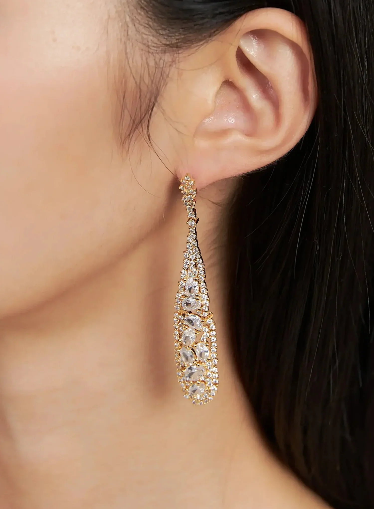 Elegant Teardrop Earrings IS515 - Image 4