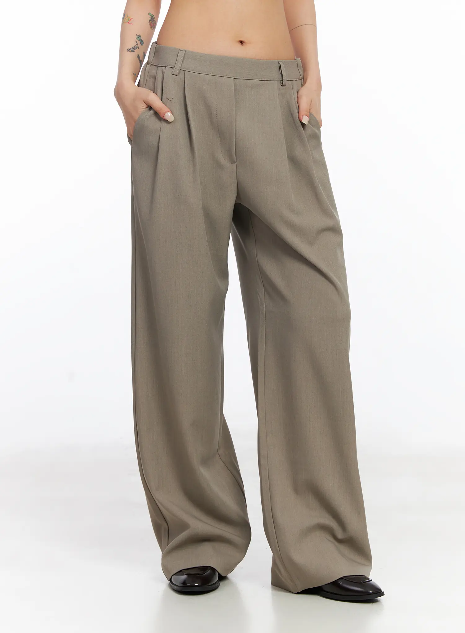Elegant Wide-Leg Pintuck Trousers CJ522 - Image 10