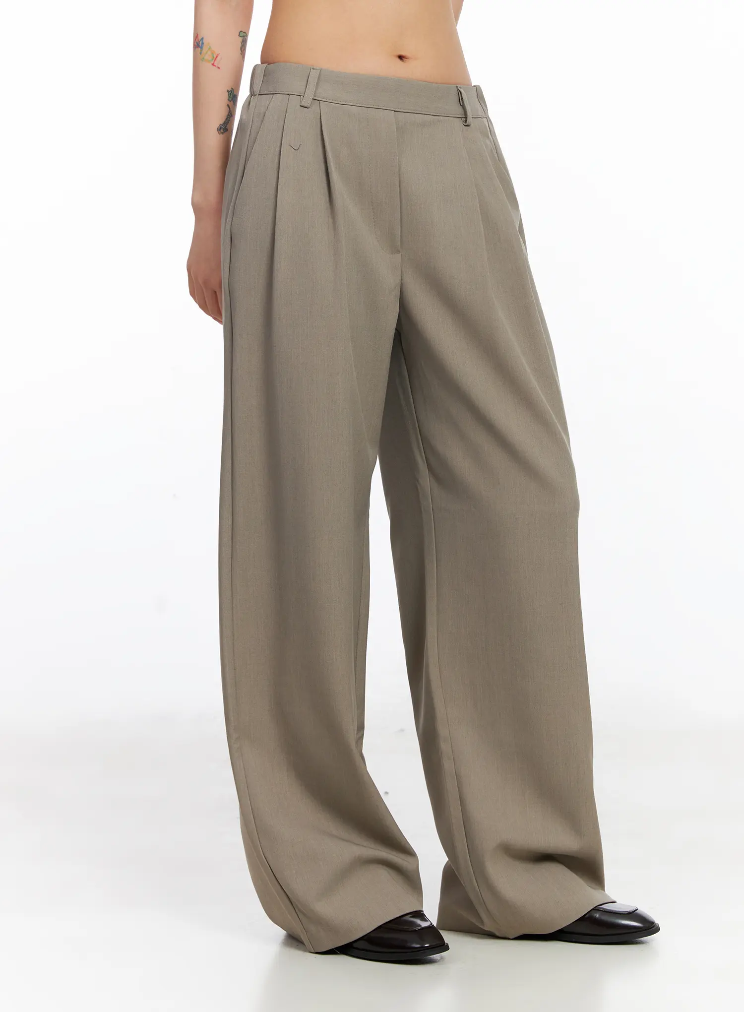 Elegant Wide-Leg Pintuck Trousers CJ522 - Image 5