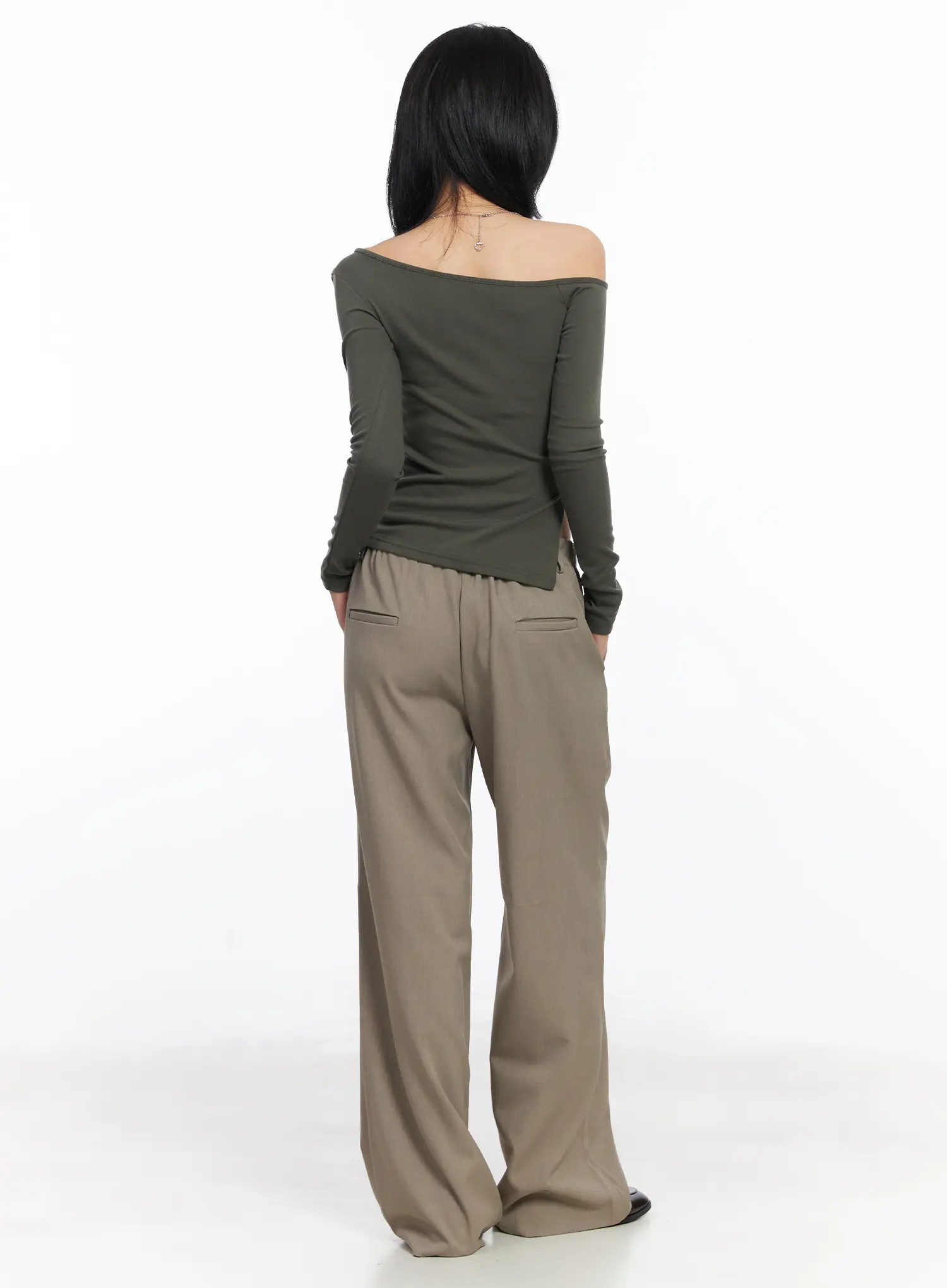 Elegant Wide-Leg Pintuck Trousers CJ522 - Image 9