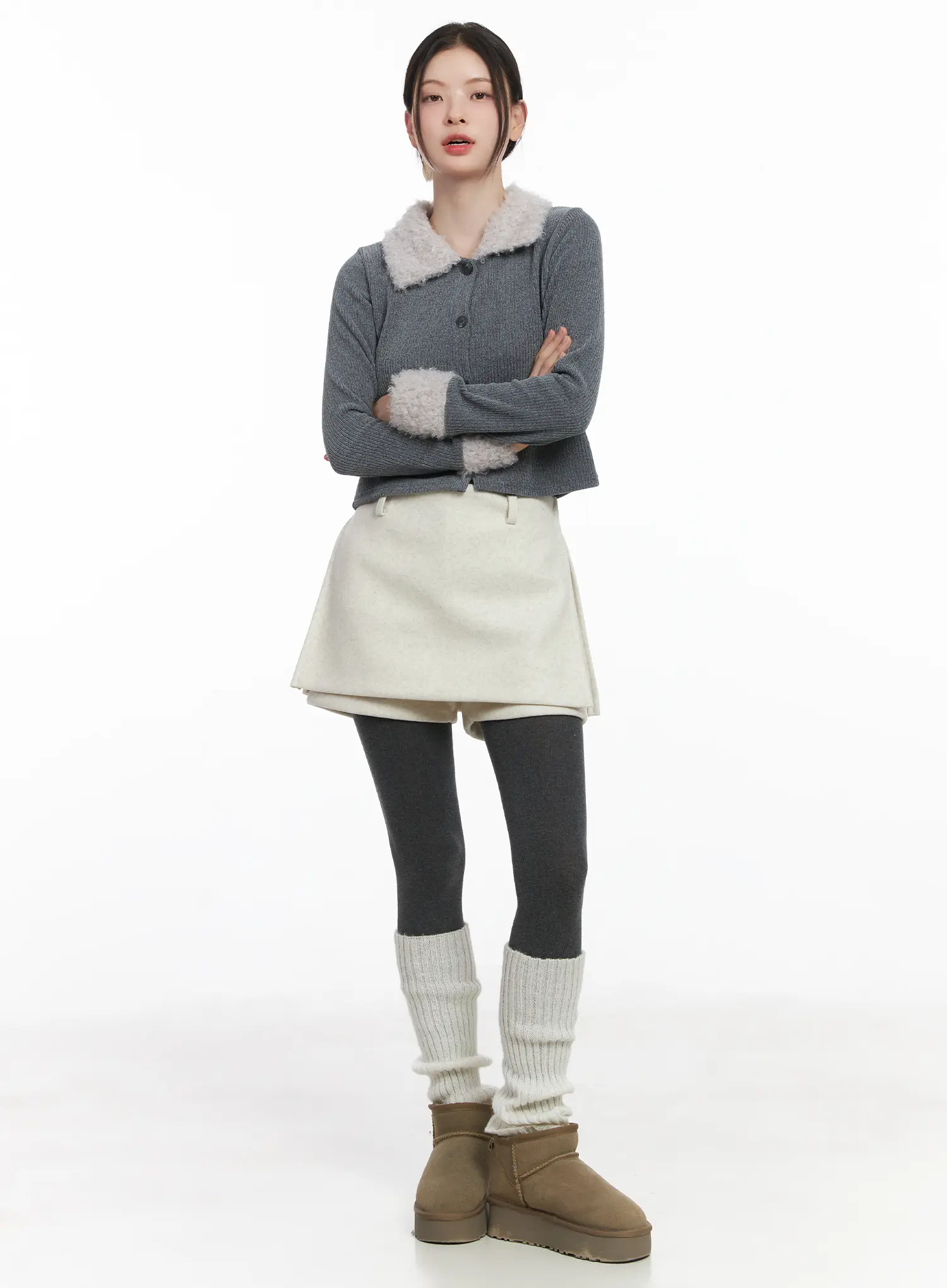 Elegant Wool Mini Skort CJ506