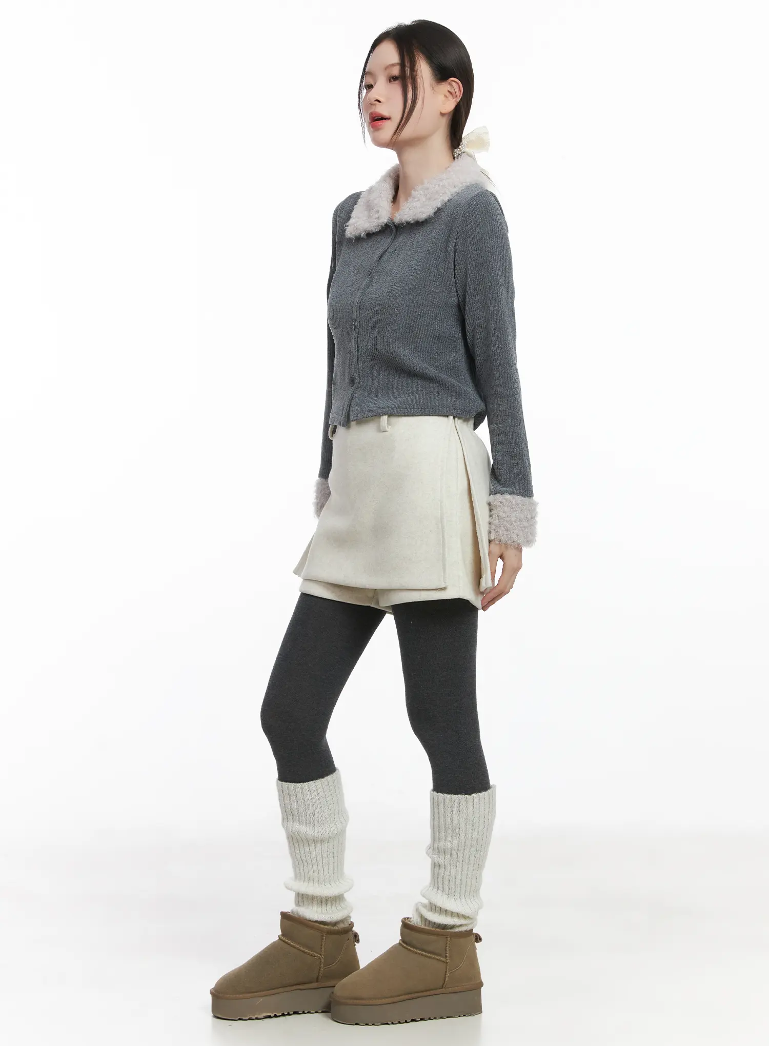 Elegant Wool Mini Skort CJ506 - Image 5