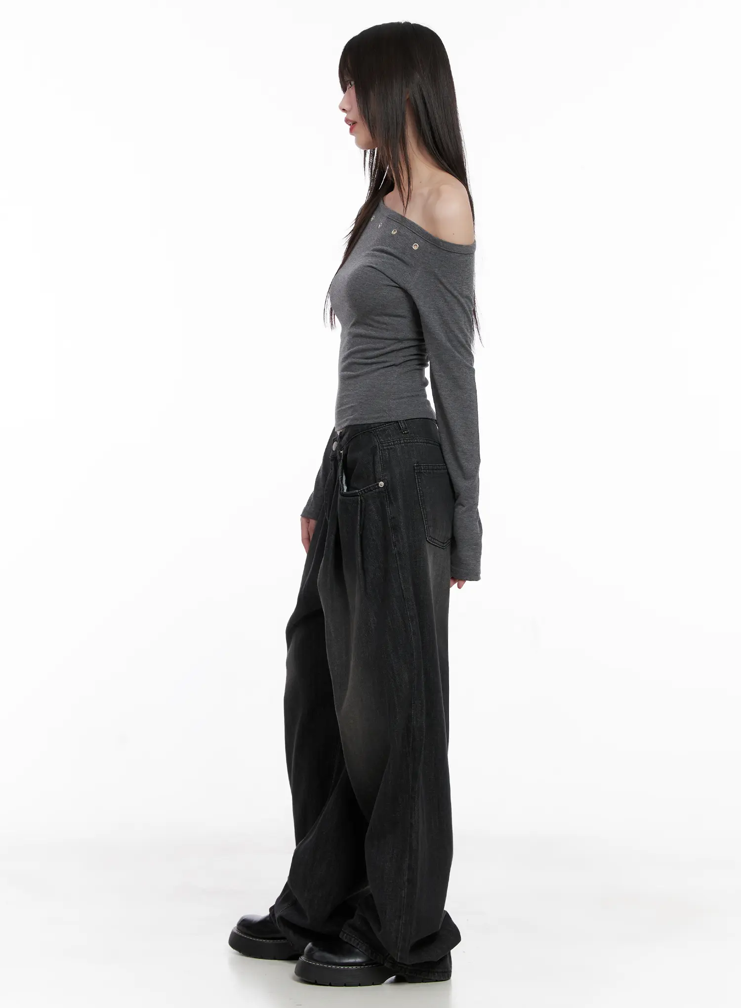 Elen Pintuck Baggy Jeans CG519 - Image 4