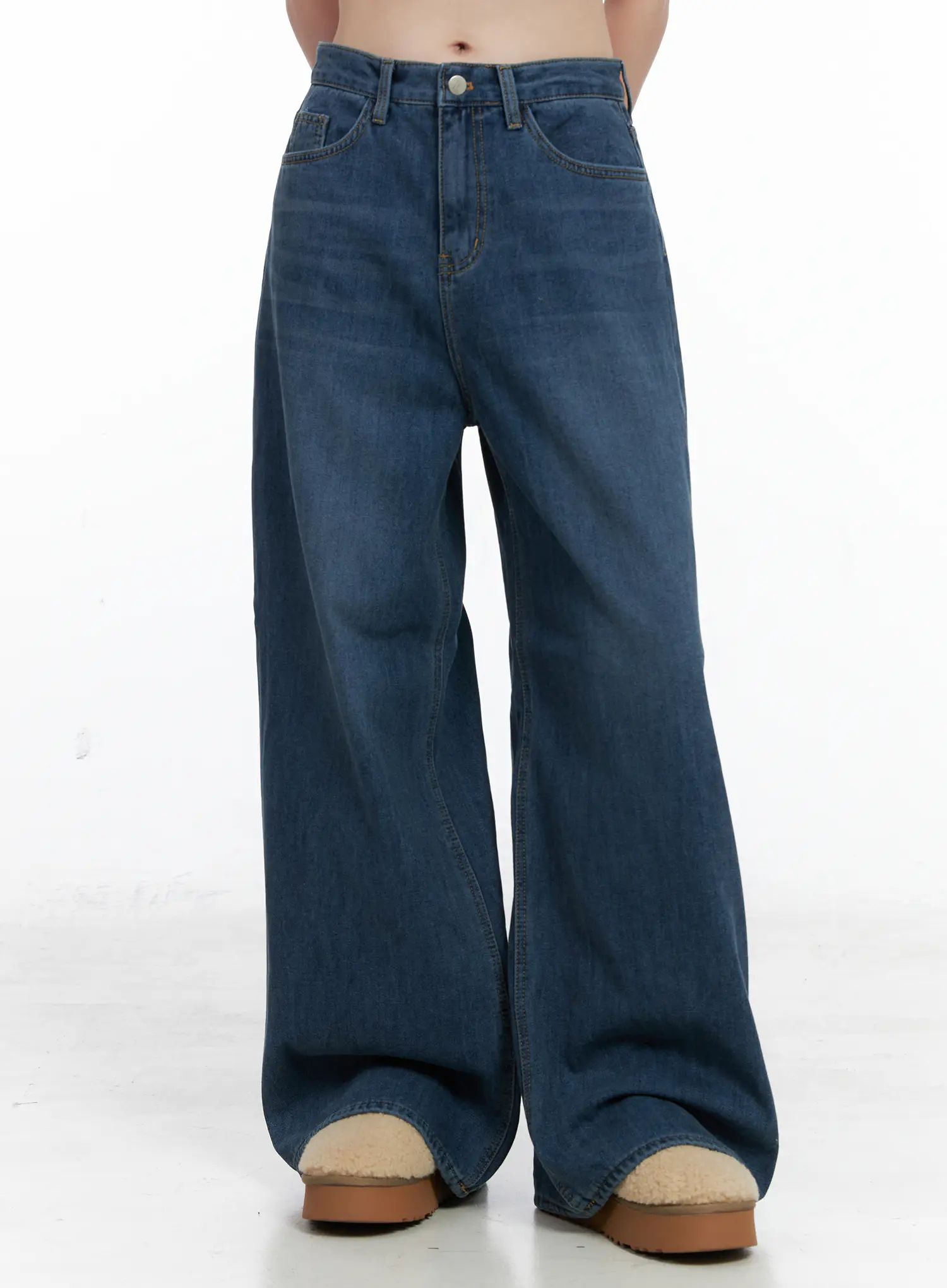Elod Velvet Fleece Wide Leg Jeans CN519 - Image 2