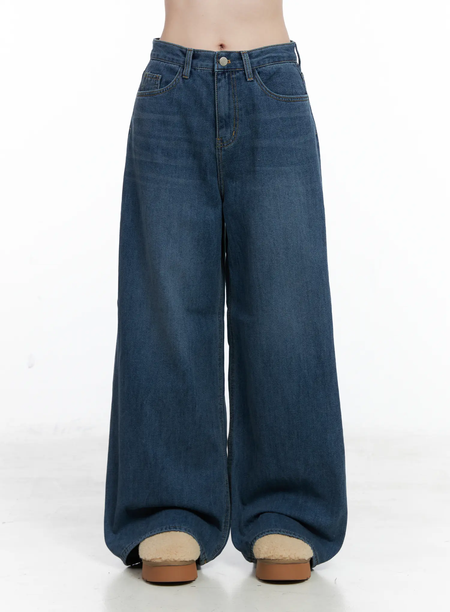 Elod Velvet Fleece Wide Leg Jeans CN519 - Image 8