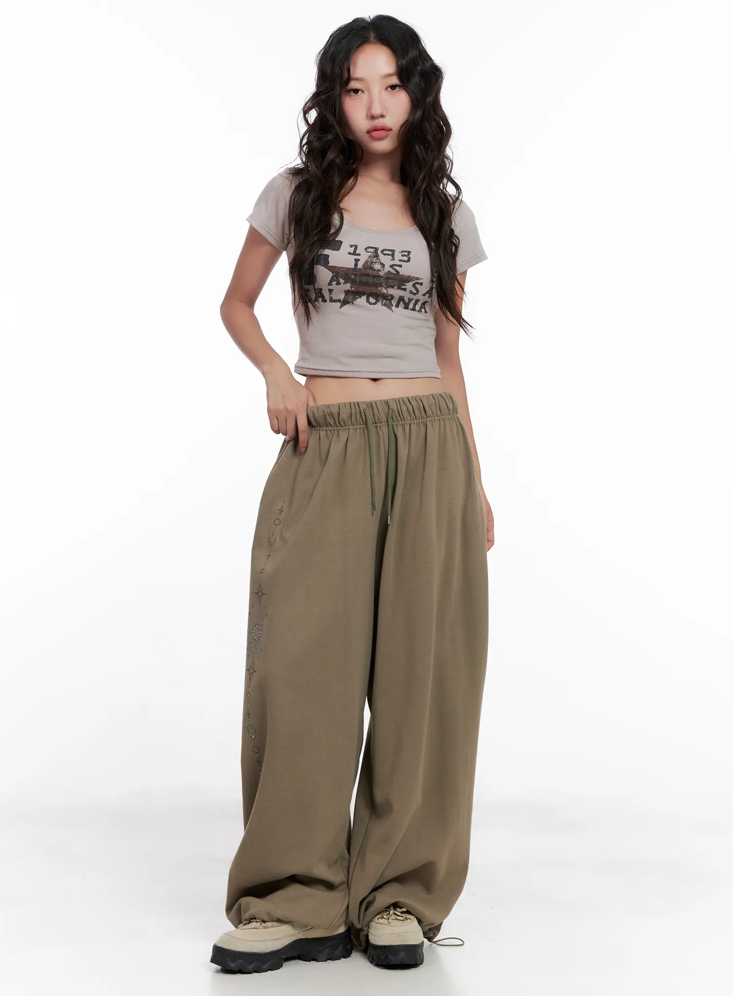 Embellished Wide-Leg Sweatpants CL518 - Image 8